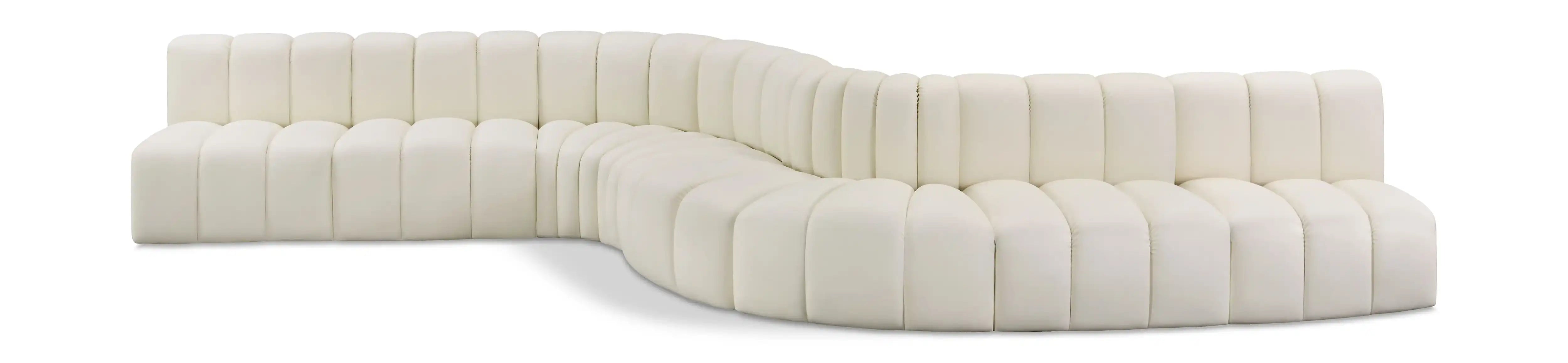 Arc - Faux Leather 8 Piece Curved Modular Sofa - Best Buy Furniture