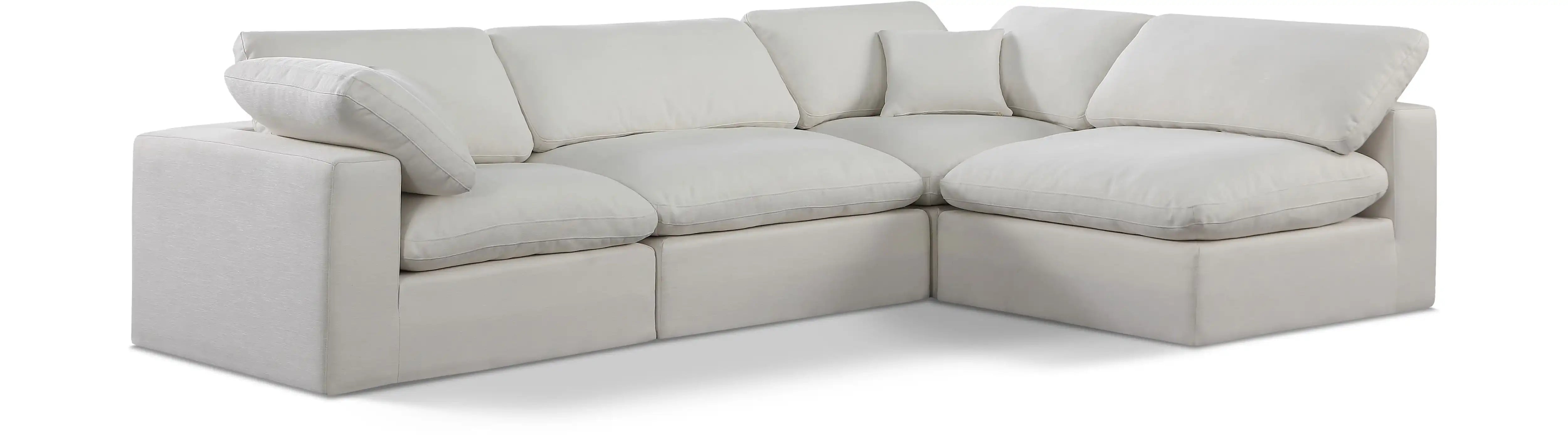 Comfy - 4 Piece Linen Fabric Modular Armless Sectional - Best Buy Furniture