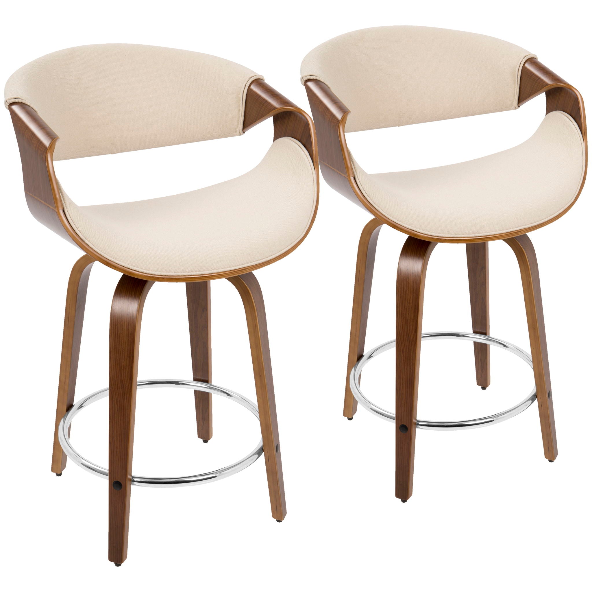 Curvini - Mid Century Modern Counter Stool (Set of 2) - Best Buy Furniture