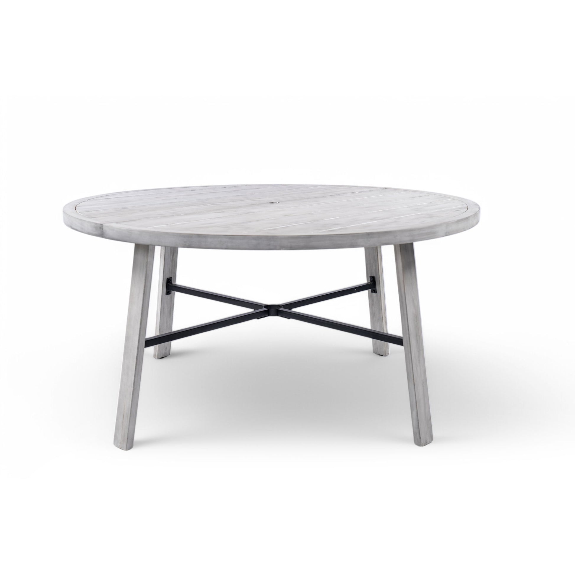 Outdoor Wooden Dinning Set With An Umbrella Hole And Removable Cushions For Patio - Best Buy Furniture