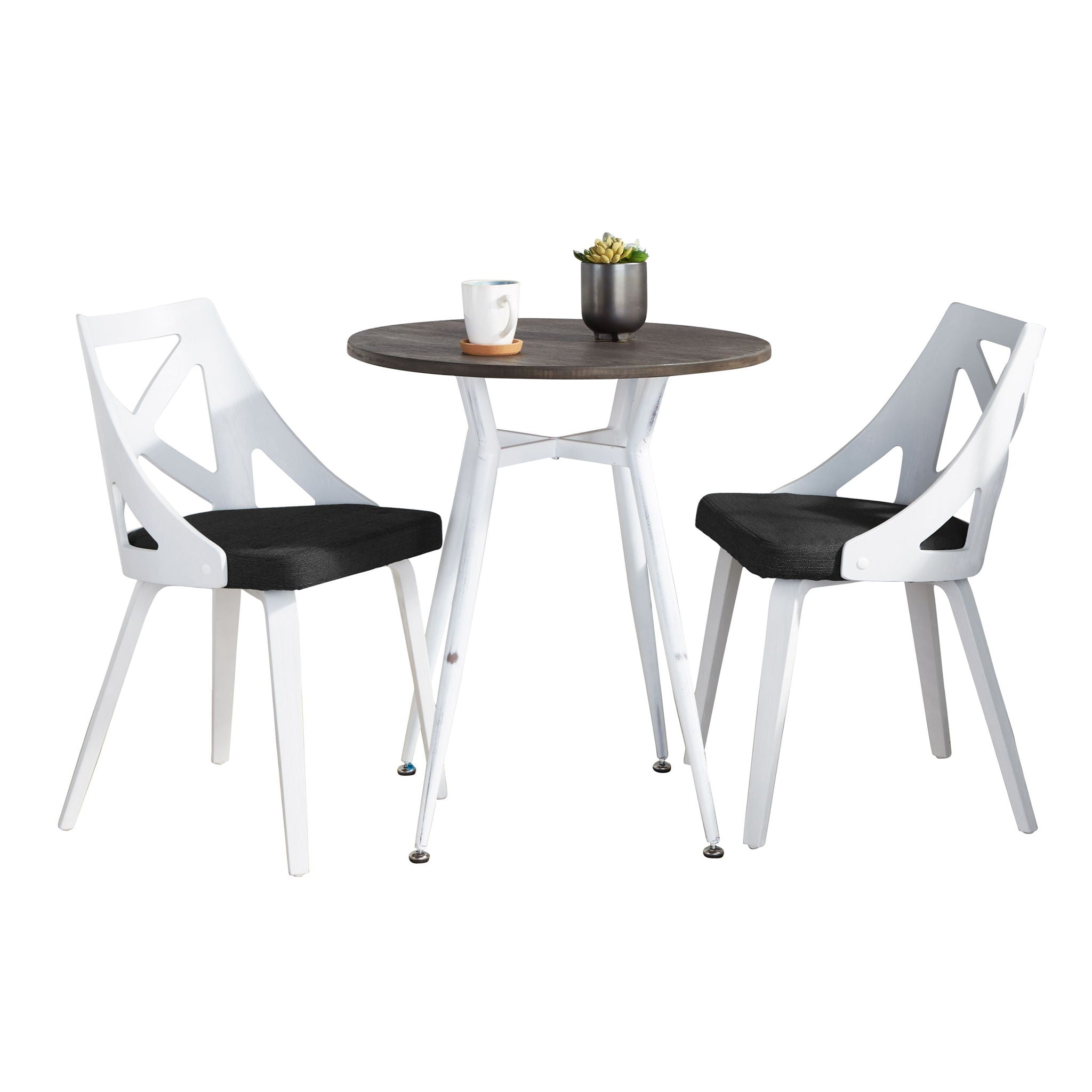 Clara Charlotte - 3 Piece Round Dinette Set Vintage With Rounded - Best Buy Furniture