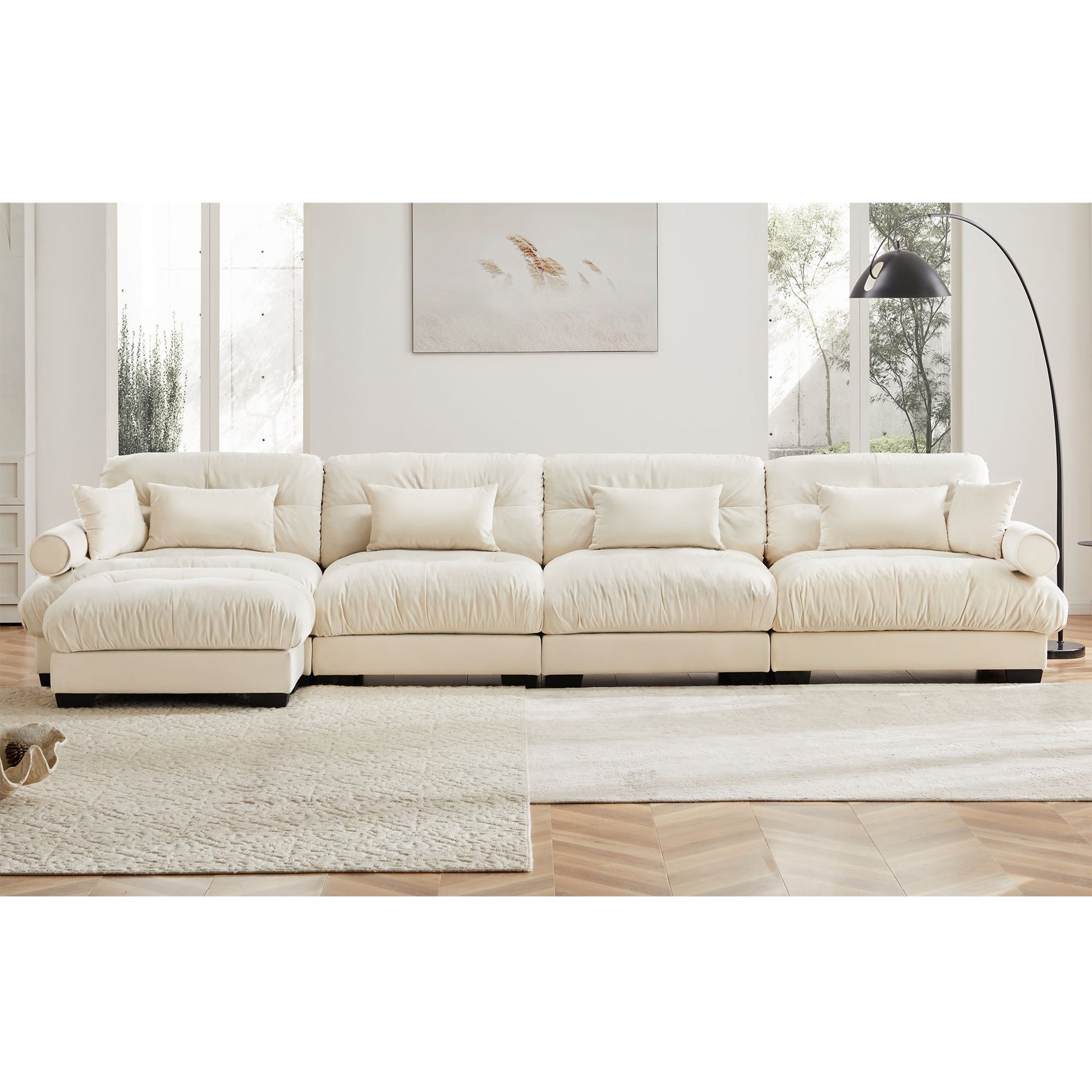 Super Comfort Oversized Modular Sectional Sofa With Movable Ottoman - Best Buy Furniture