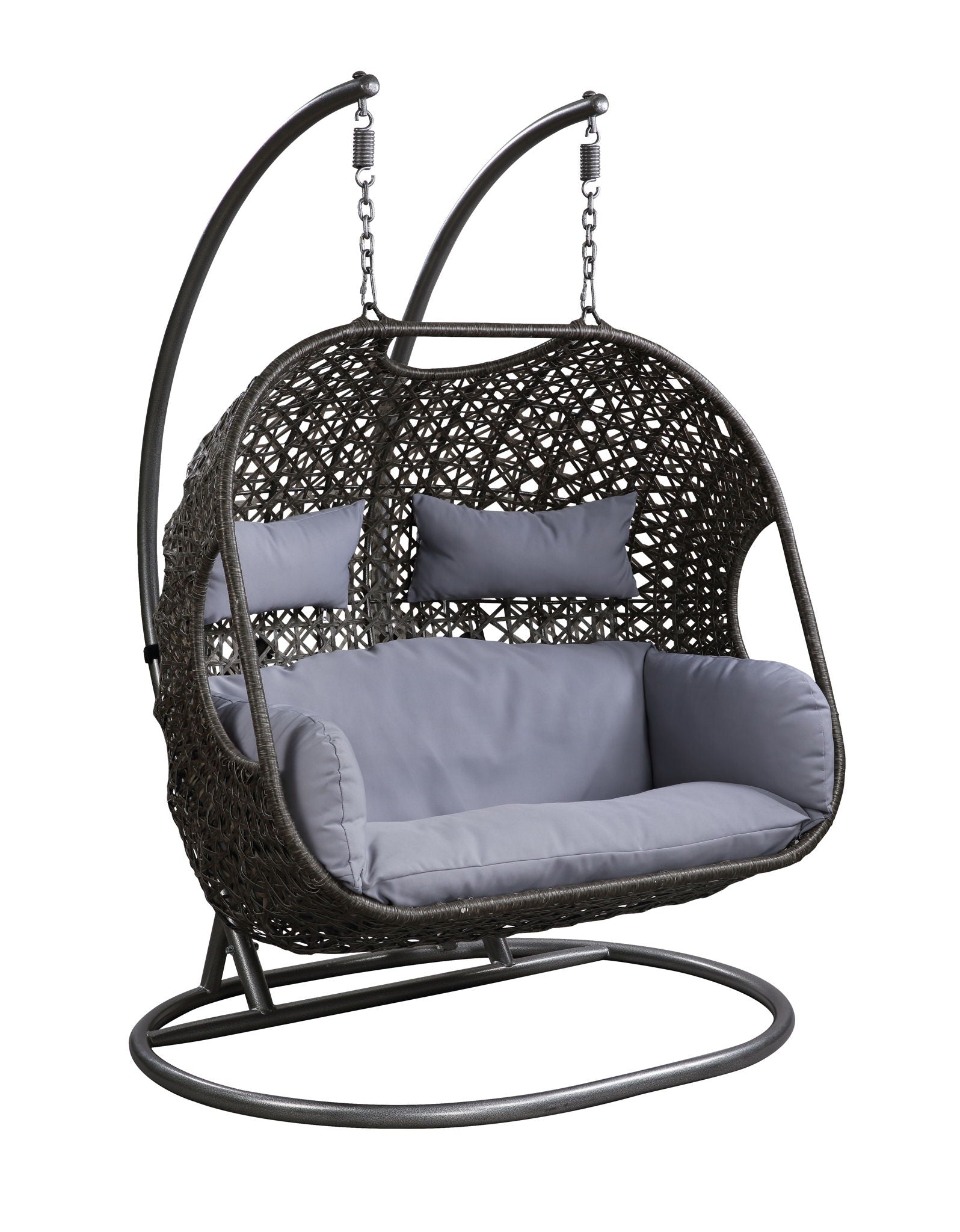 Vasant - Wicker Hanging Chair - Gray - Best Buy Furniture