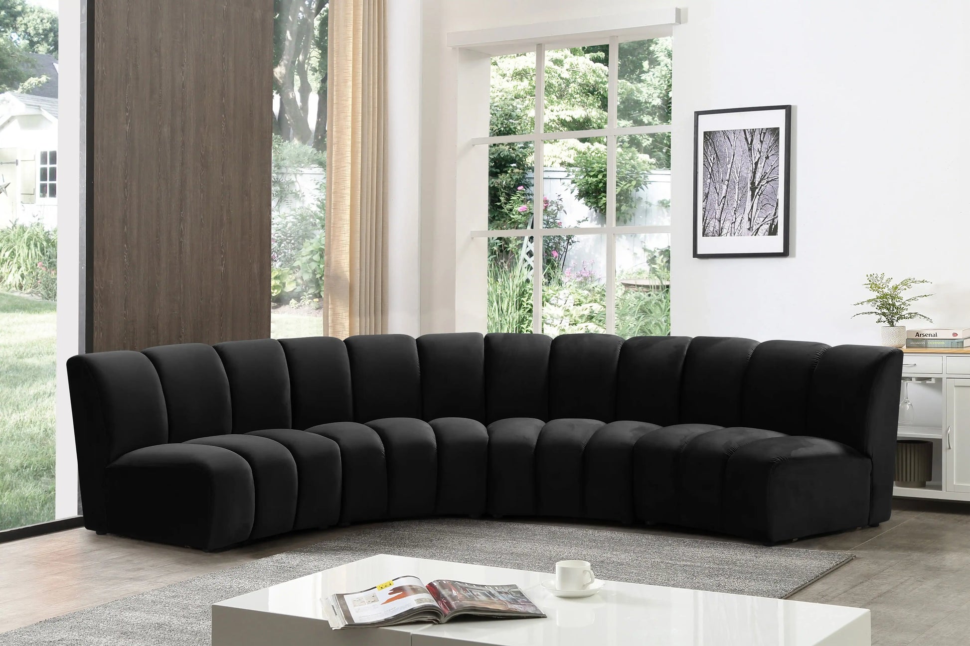 Infinity - 4 Piece Velvet Modular Sectional - Best Buy Furniture