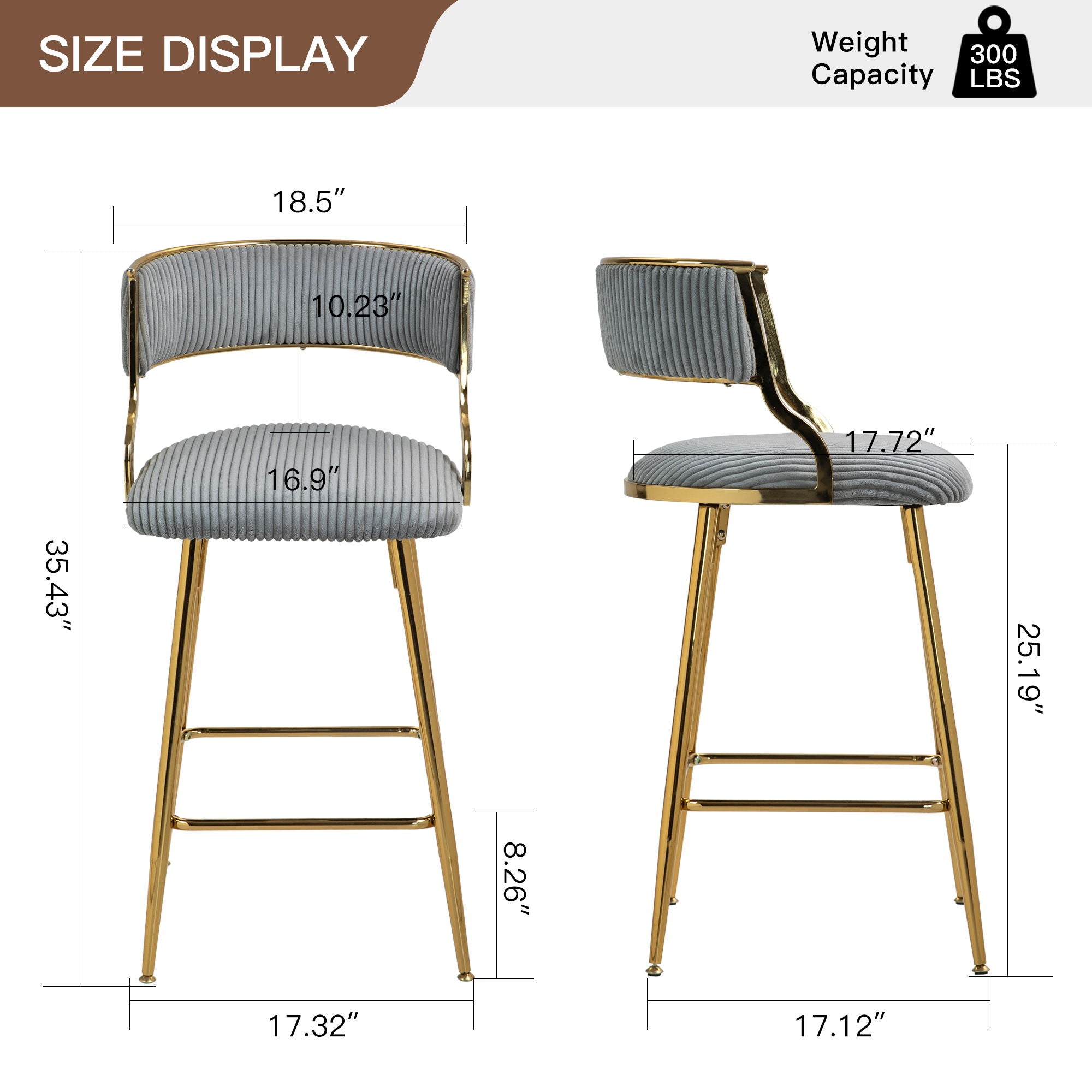 Counter Height Bar Stools With Powder Coating Base And Footrest (Set of 2) - Beige - Best Buy Furniture