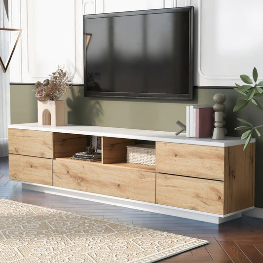Modern TV stand 70'' Media Console with Multi-Functional Storage - Best Buy Furniture