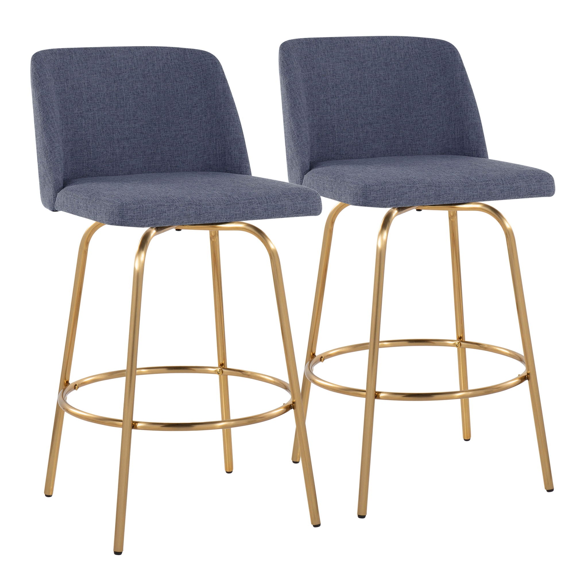 Toriano - Contemporary, Fixed Height Counter Stool With Swivel With Round Footrest (Set of 2) - Best Buy Furniture