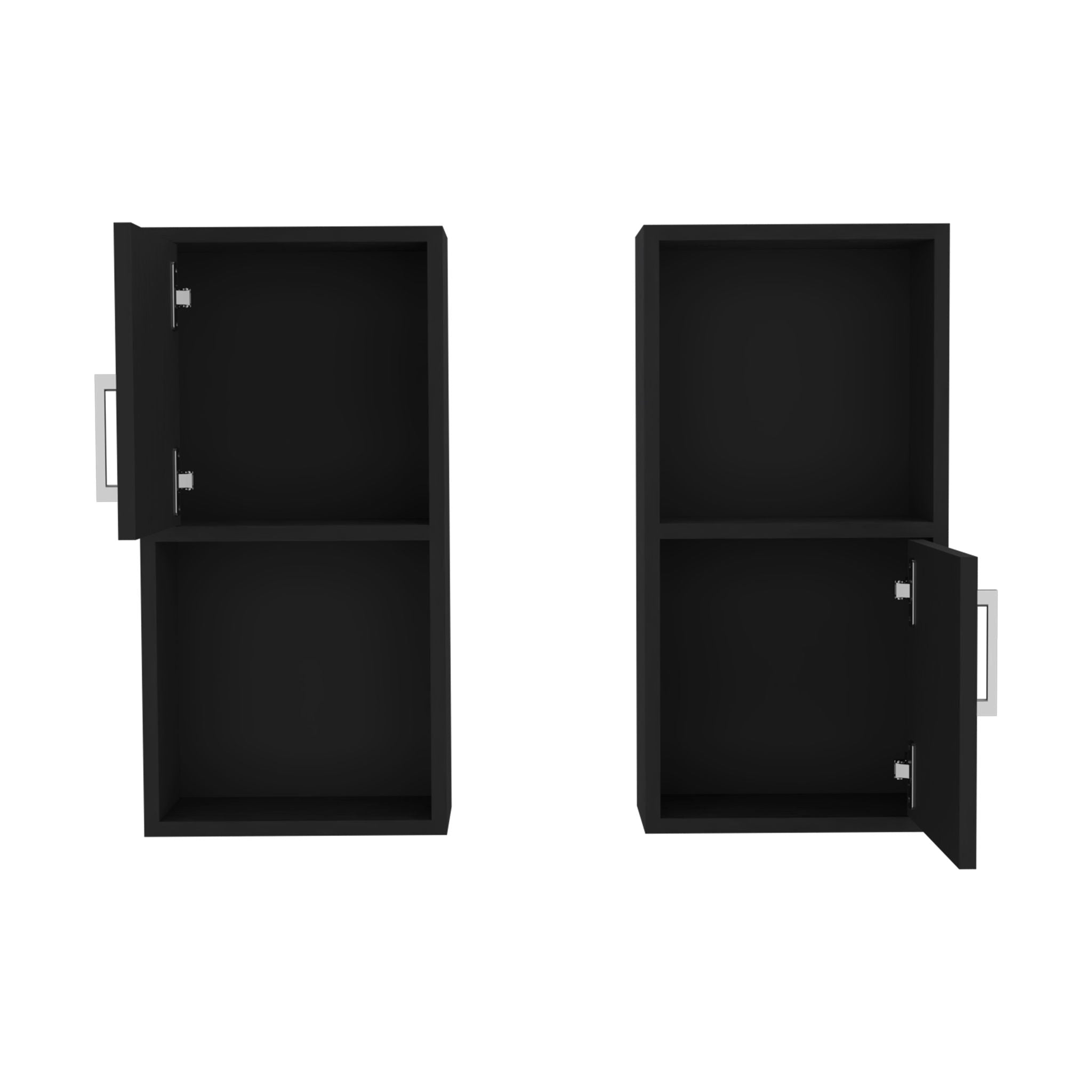 Wall Mounted Bathroom Medicine Cabinet Eak Two Doors, Two Shelves - Black - Best Buy Furniture