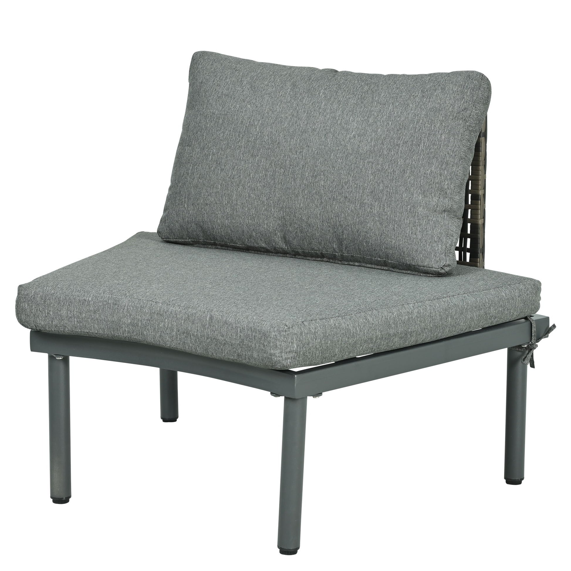6 Piece Patio Set, Half Moon Outdoor Sectional Sofa With 2 High Low Coffee Tables, 4 Pillows & Cushions - Best Buy Furniture