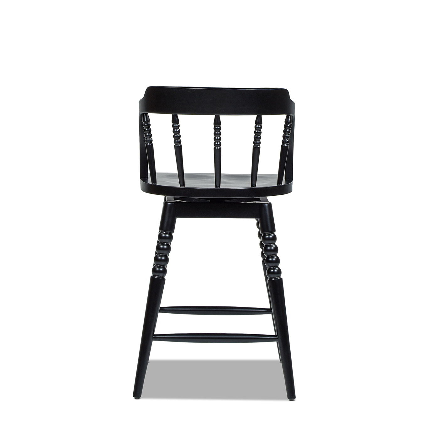 Breda - Turned Bubble Spindle Low Back Counter Stool - Black - Best Buy Furniture