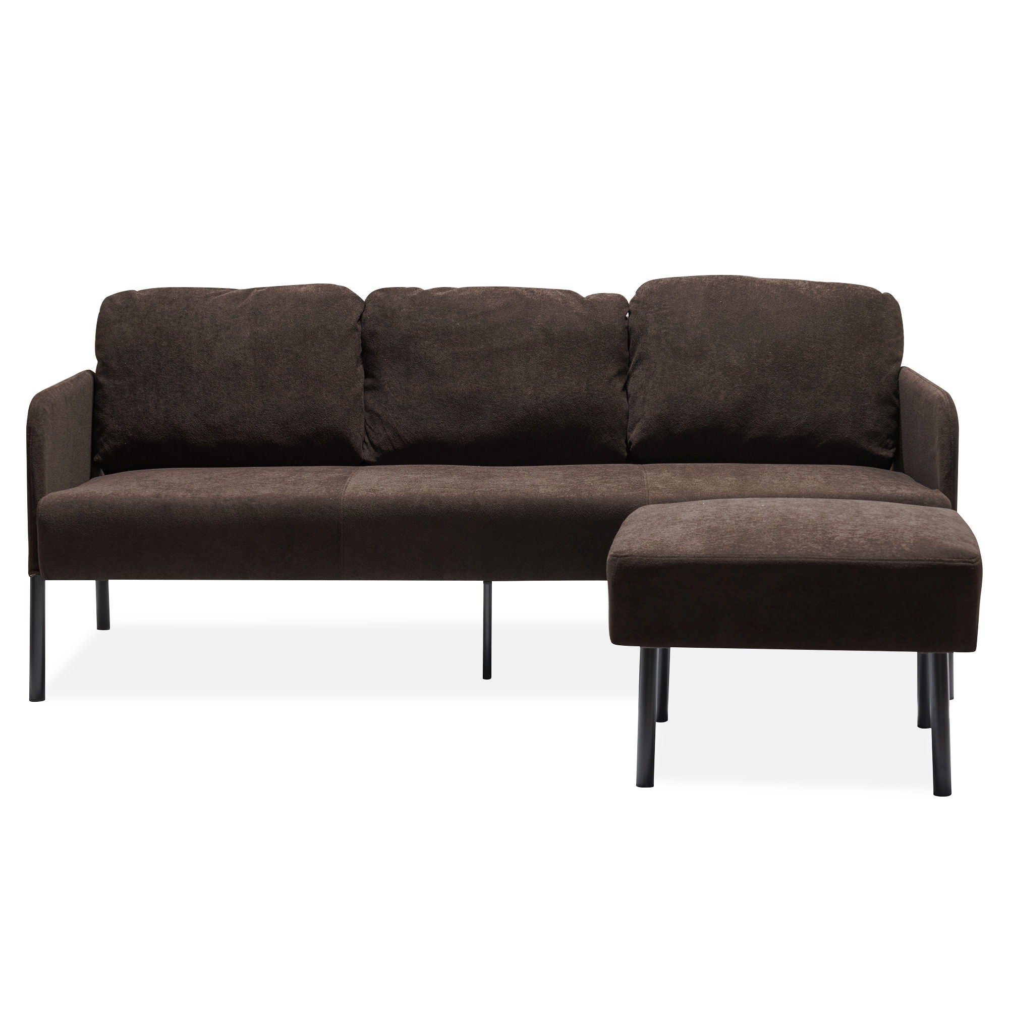 Modern L Shaped 3 Seater Sofa With Ottoman, Upholstered Couch For Small Spaces - Best Buy Furniture