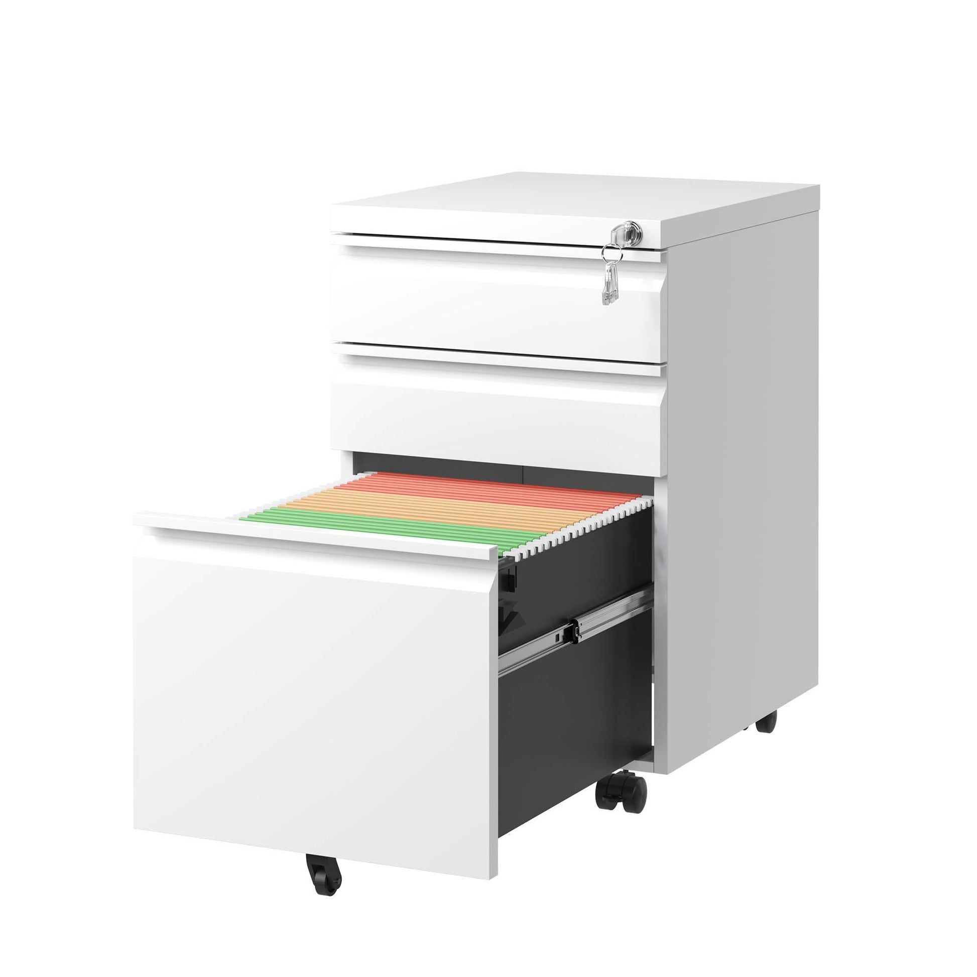Metal Drawer Mobile File Cabinet With Lock For Home Office Organizer - Best Buy Furniture