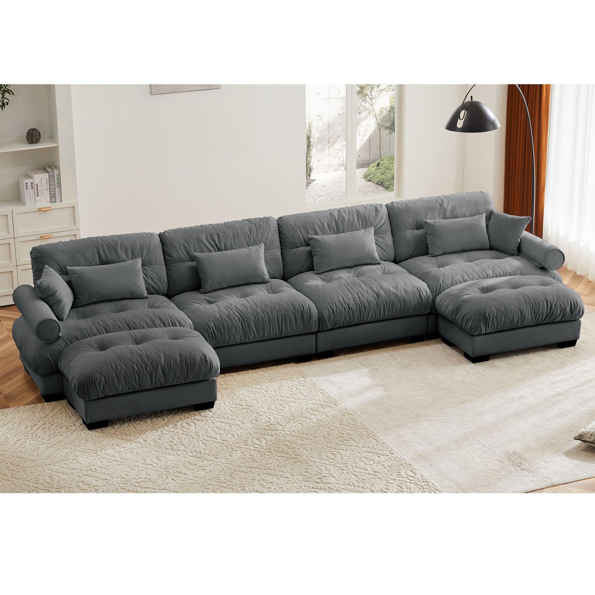Super Comfort Oversized Modular Sectional Sofa With Movable Ottoman - Best Buy Furniture
