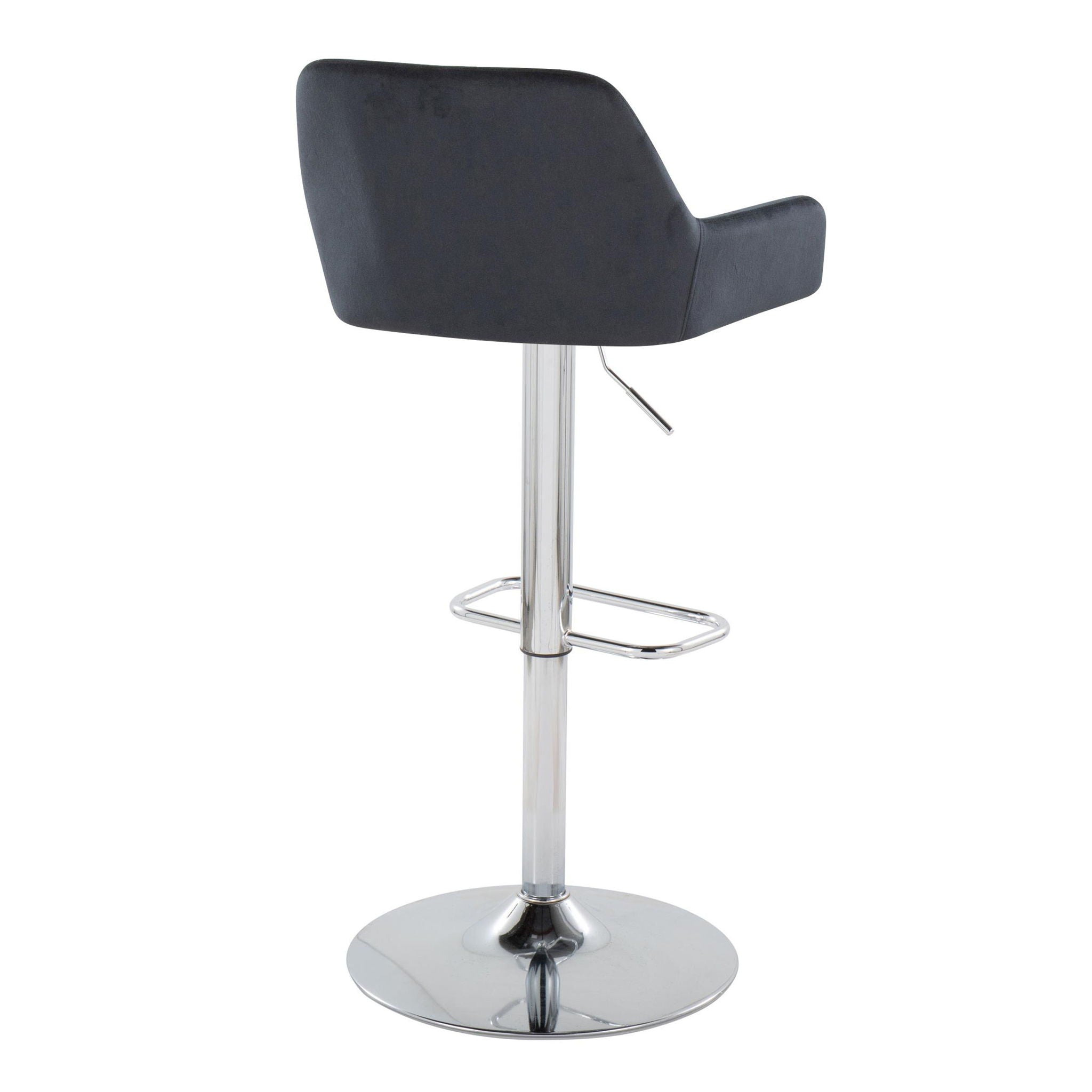 Daniella - Contemporary Adjustable Barstool With Swivel With Rounded Rectangle Footrest (Set of 2) - Best Buy Furniture