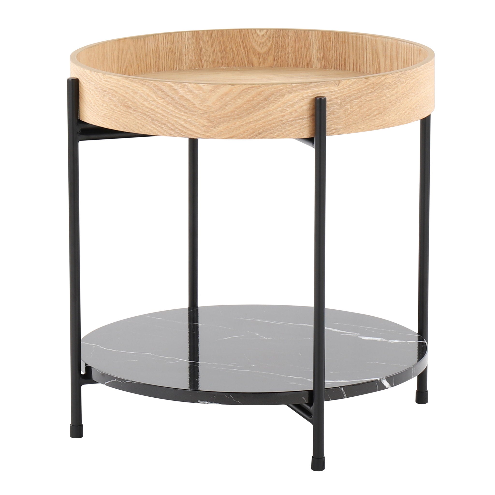 Daniella - Contemporary End Table - Black / Natural - Best Buy Furniture