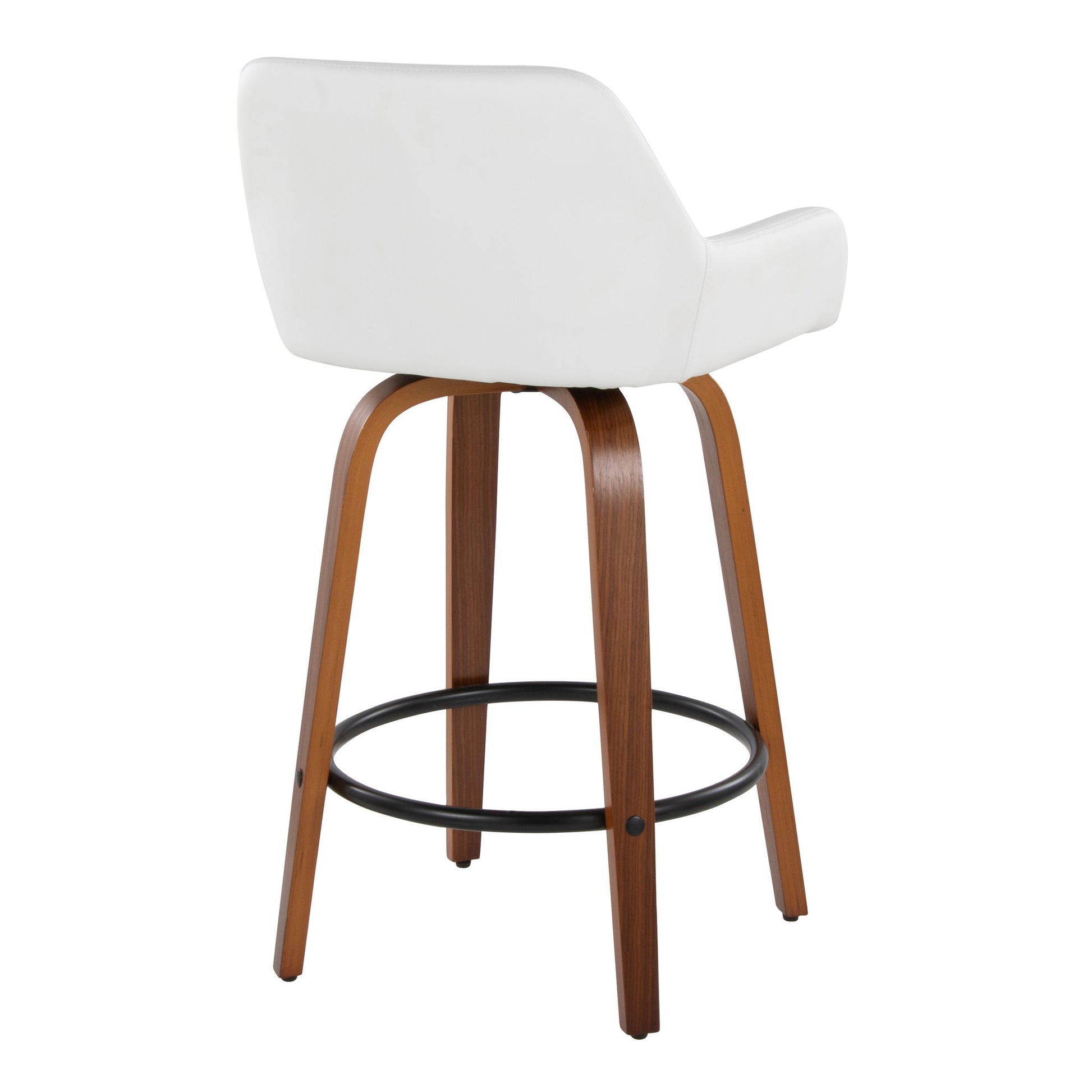 Daniella - Contemporary Fixed Height Counter Stool With Swivel With Round Footrest (Set of 2) - Best Buy Furniture