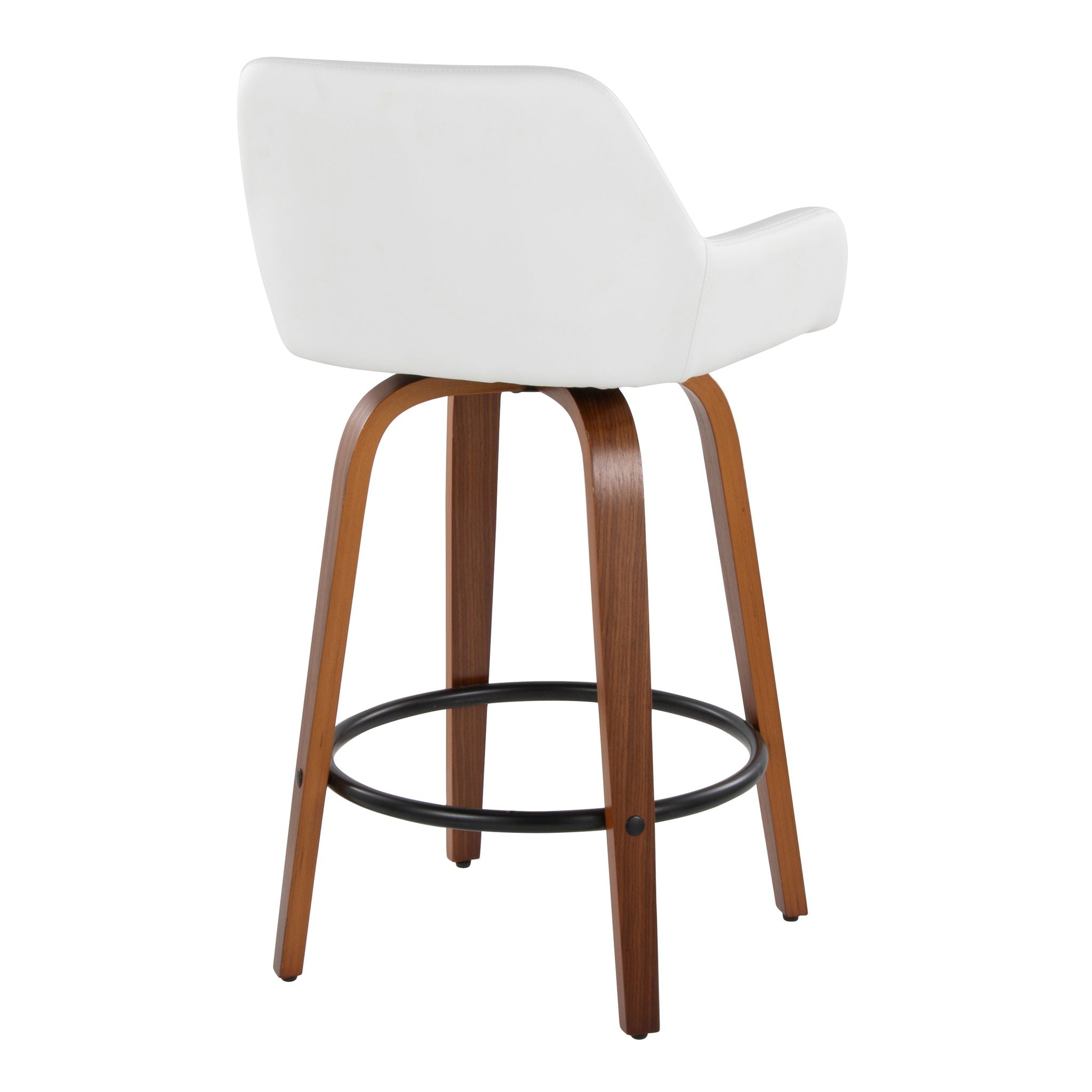 Daniella - Contemporary Fixed Height Counter Stool With Swivel With Round Footrest (Set of 2) - Best Buy Furniture