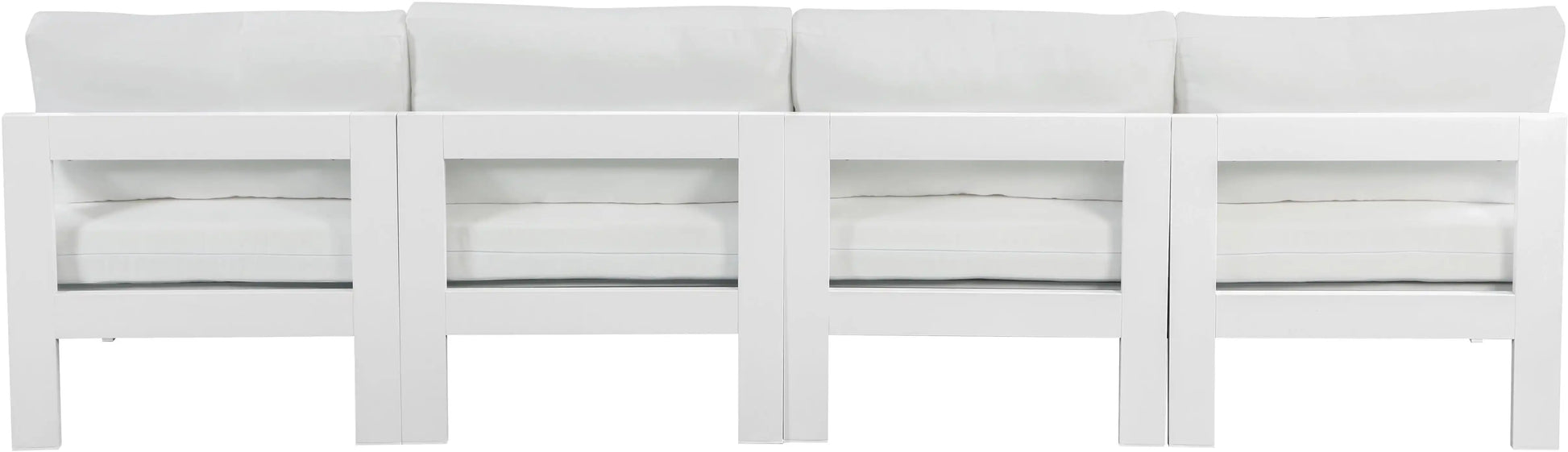 Nizuc - Outdoor Patio 4 Seat Armless Modular Sofa With White Frame - Best Buy Furniture