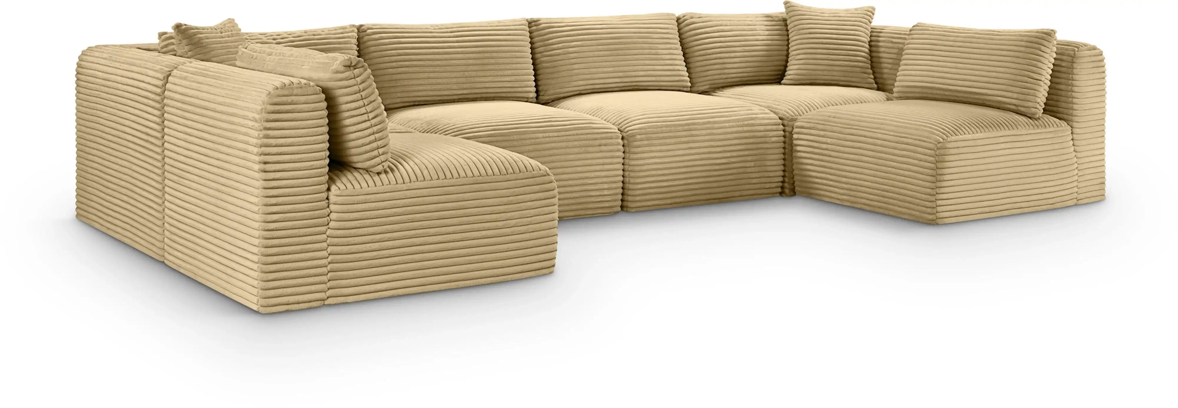 Shaggy - 6 Piece Modular U-Shaped Armless Sectional - Best Buy Furniture
