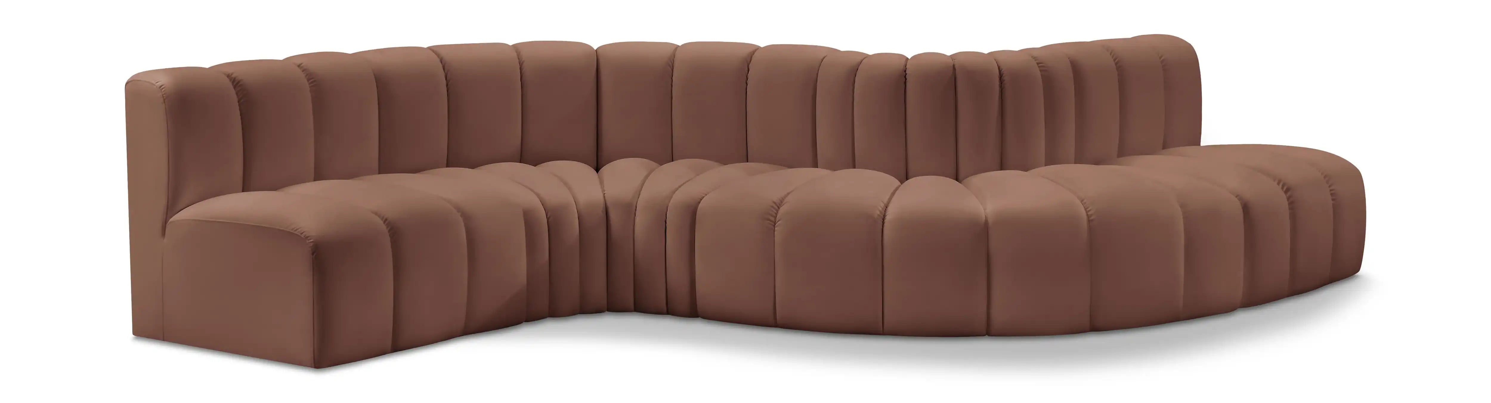 Arc - Faux Leather 6 Piece Curved Modular Sofa - Best Buy Furniture