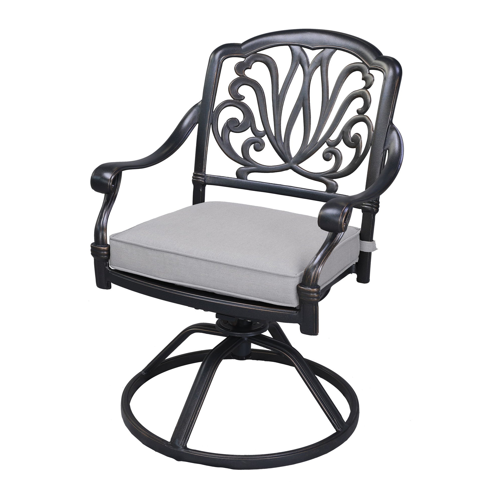 Round 48.03" Long Aluminum Dining Set With Cushions - Best Buy Furniture