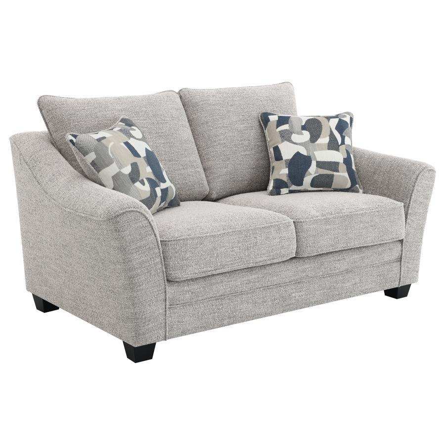 Tomkins - Boucle Upholstered Loveseat - Light Gray - Best Buy Furniture