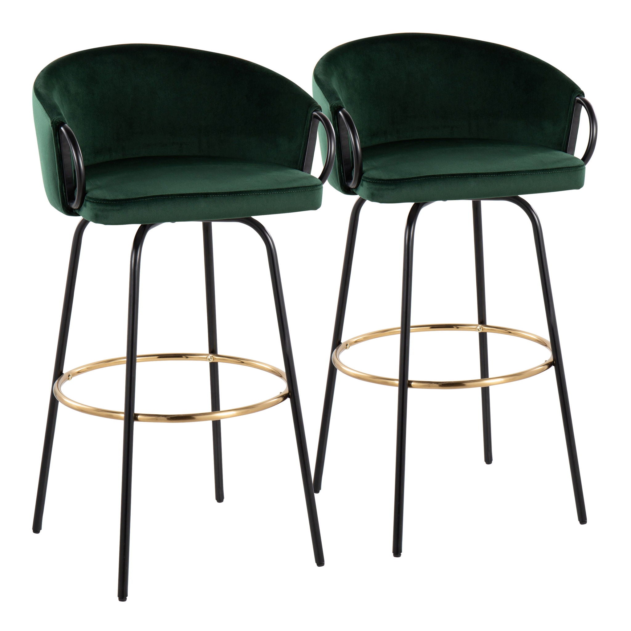 Claire - Contemporary / Glam Barstool With Footrest (Set of 2) - Best Buy Furniture
