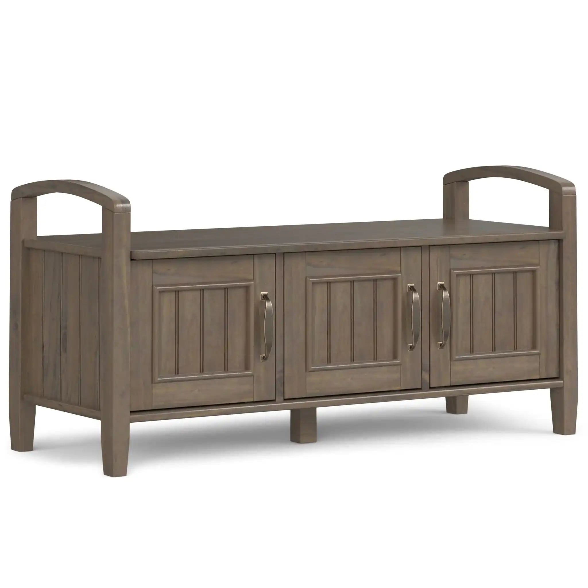 Lev - Entryway Storage Bench - Smoky Brown - Best Buy Furniture