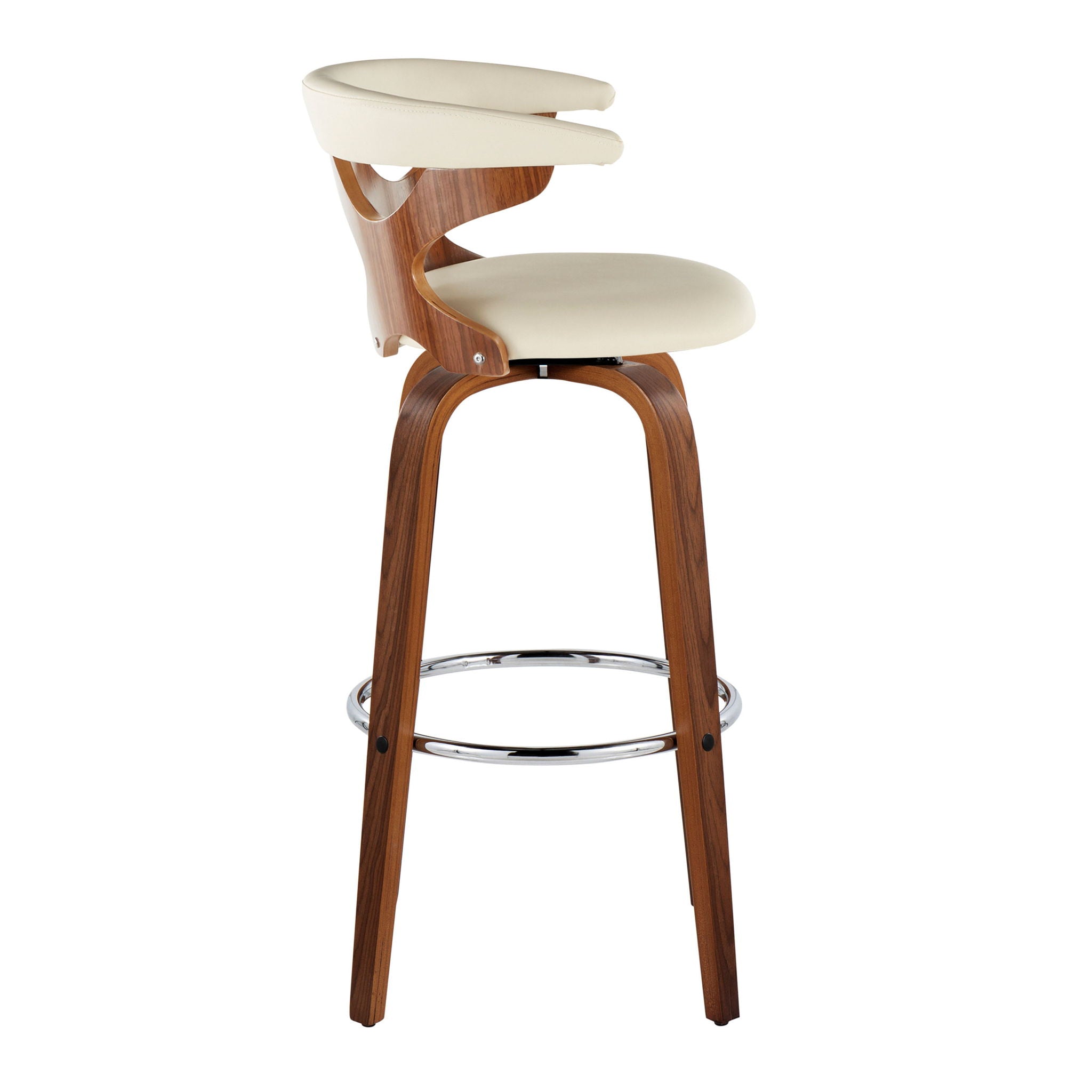 Gardenia - Mid Century Modern Fixed Height Barstool With Swivel With Round Footrest (Set of 2) - Best Buy Furniture