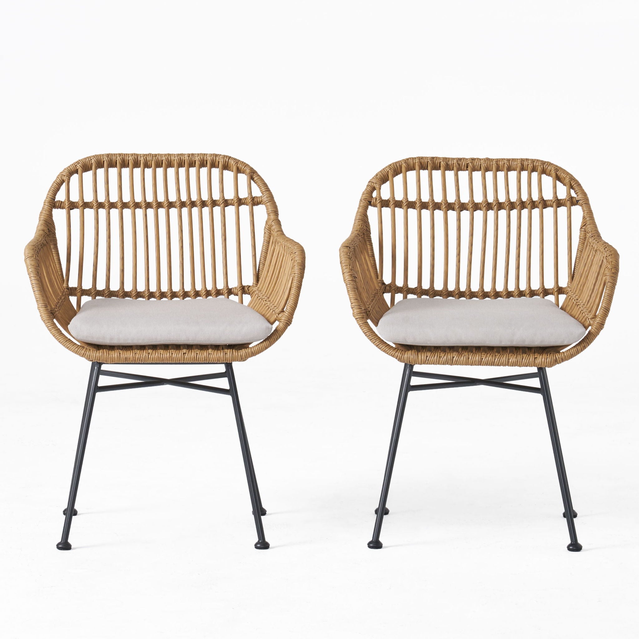 Outdoor Rattan Accent Chair With Metal Legs - Best Buy Furniture