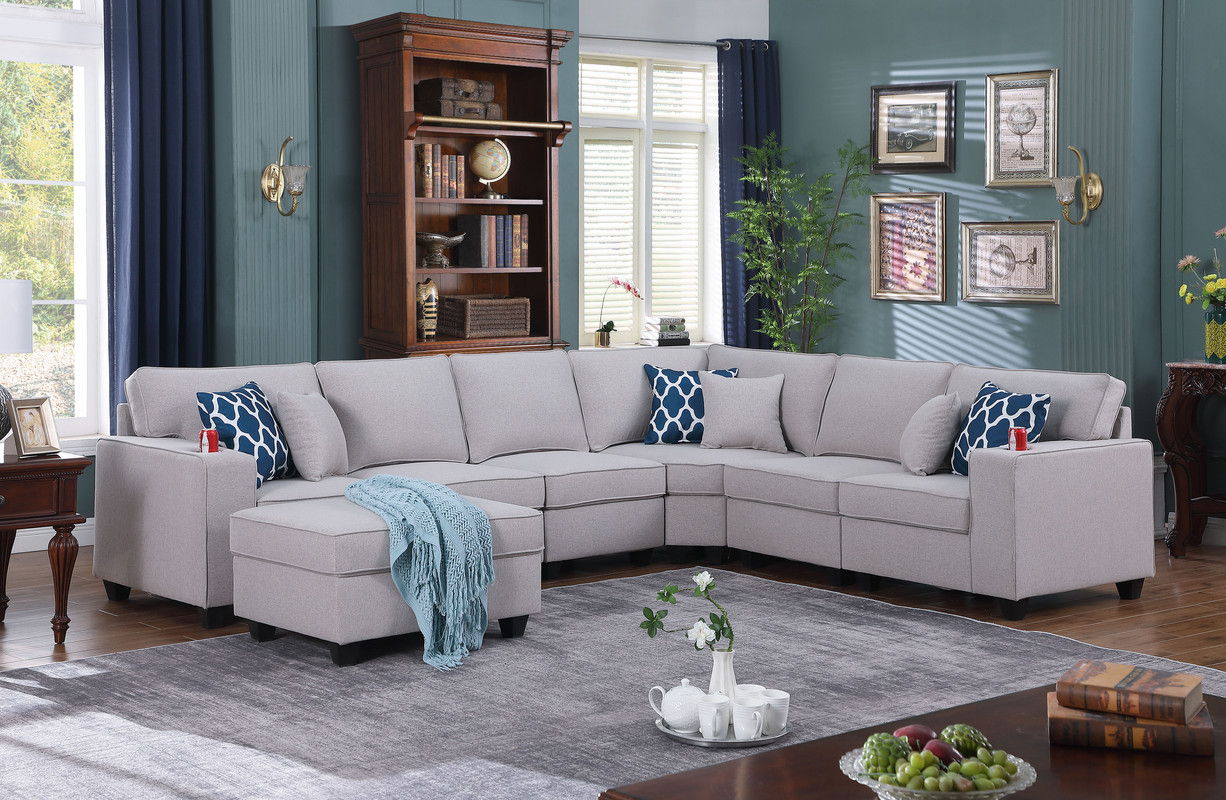 Cooper - Sectional Sofa With Ottomans And Cupholder - Best Buy Furniture