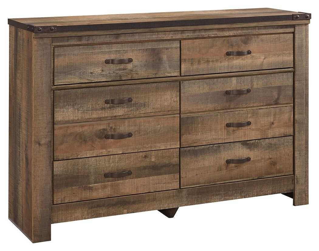 Trinell - Six Drawer Dresser - 61.34" x 15.98" x 42.99" - Brown Dark - Best Buy Furniture