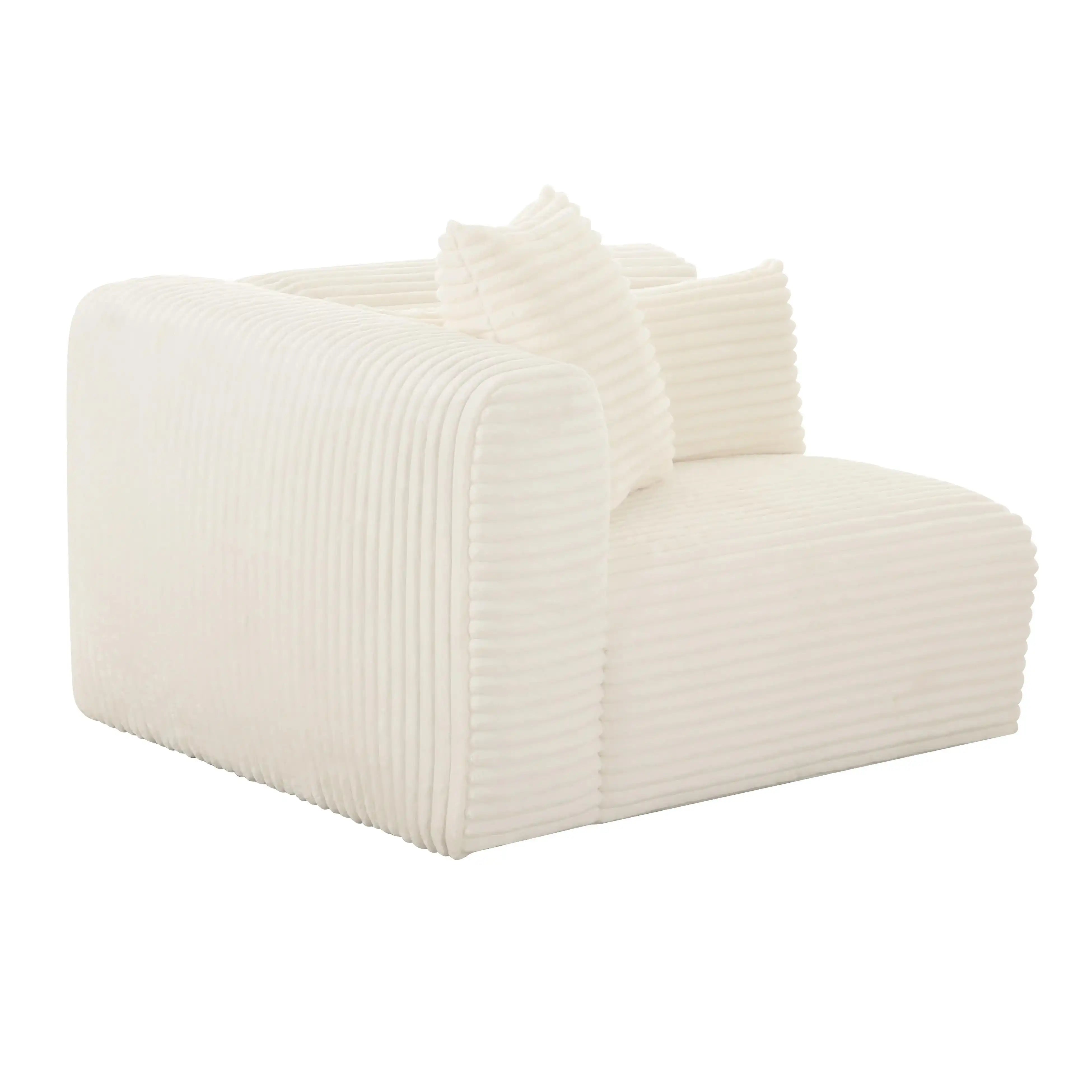 Tarra - Fluffy Oversized Corduroy Modular Corner Chair - Best Buy Furniture