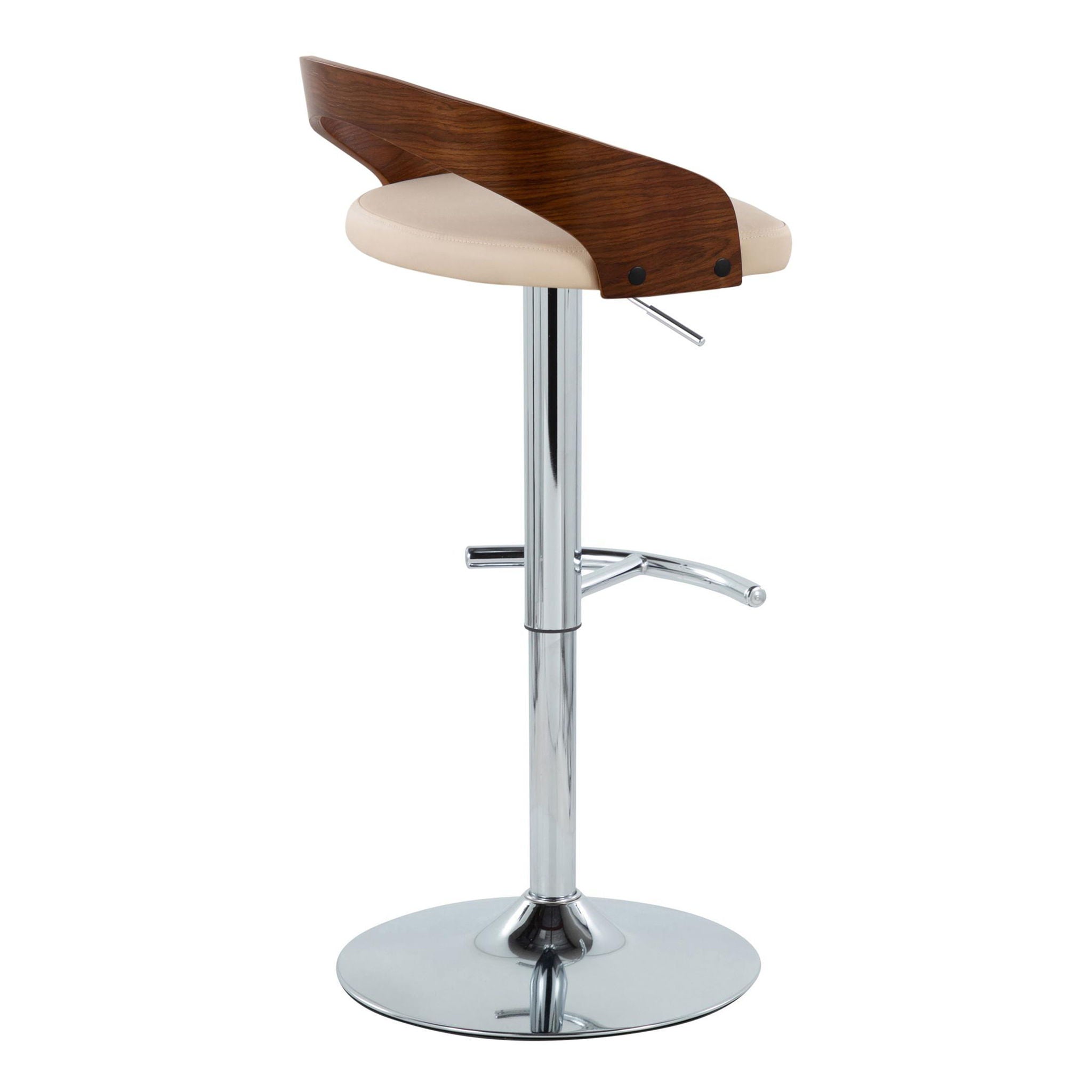 Grotto - Contemporary Adjustable Barstool & Swivel With Rounded T Footrest (Set of 2) - Best Buy Furniture