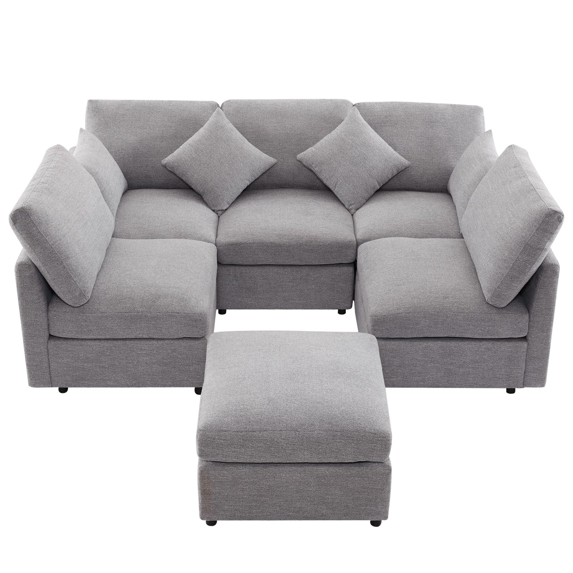 Sectional Sofa Modular Sofa U - Shaped Sofa Couch Sofa Bed L - Shaped Sofa With A Movable Ottoman And Two USB Ports For Living Room - Best Buy Furniture