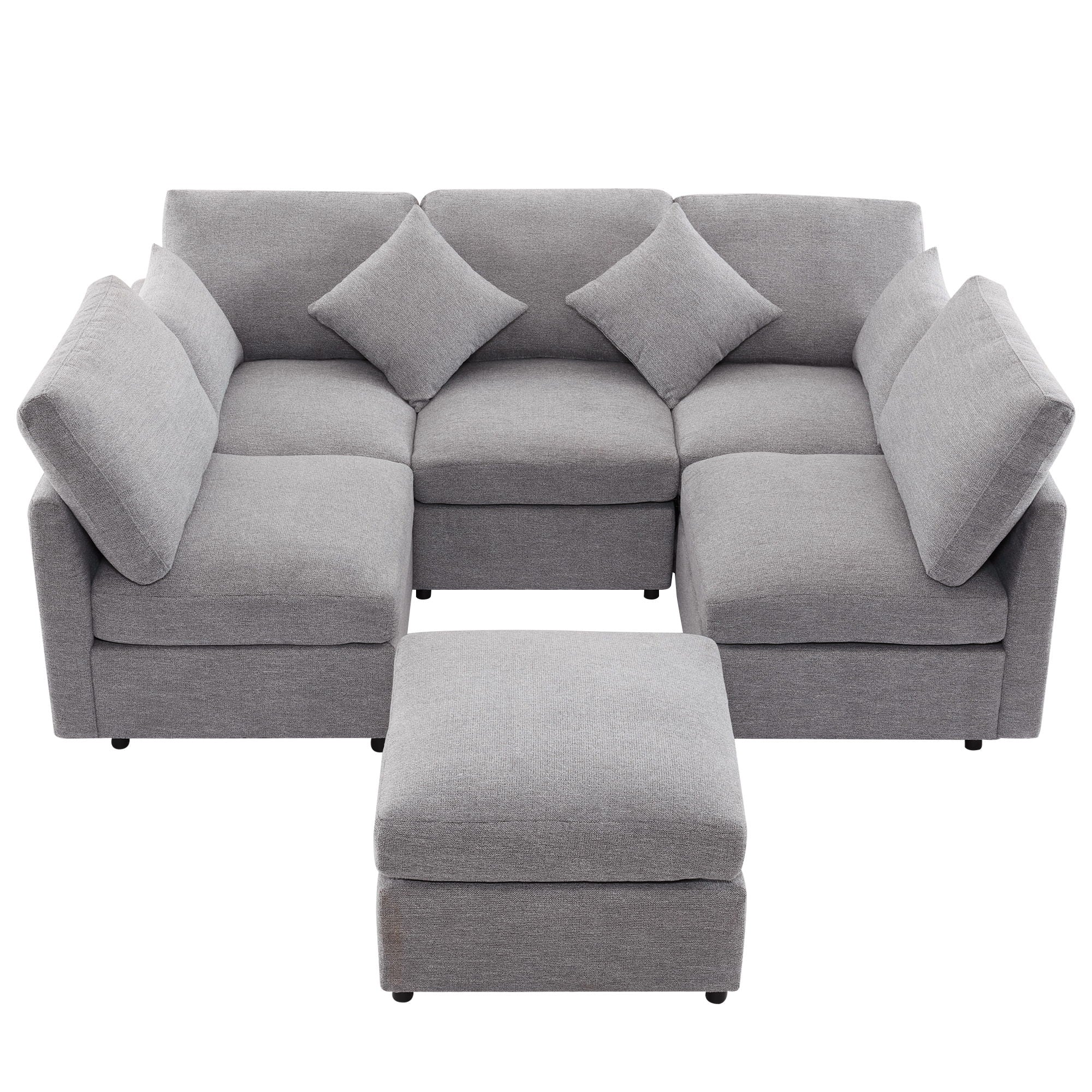 Sectional Sofa Modular Sofa U - Shaped Sofa Couch Sofa Bed L - Shaped Sofa With A Movable Ottoman And Two USB Ports For Living Room - Best Buy Furniture