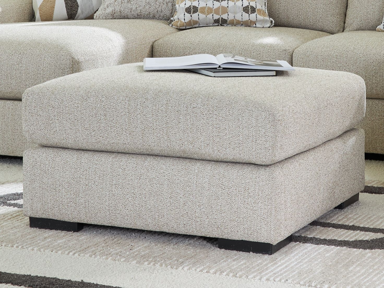 LaureLGrove - Oversized Accent Ottoman - Pebble - Best Buy Furniture