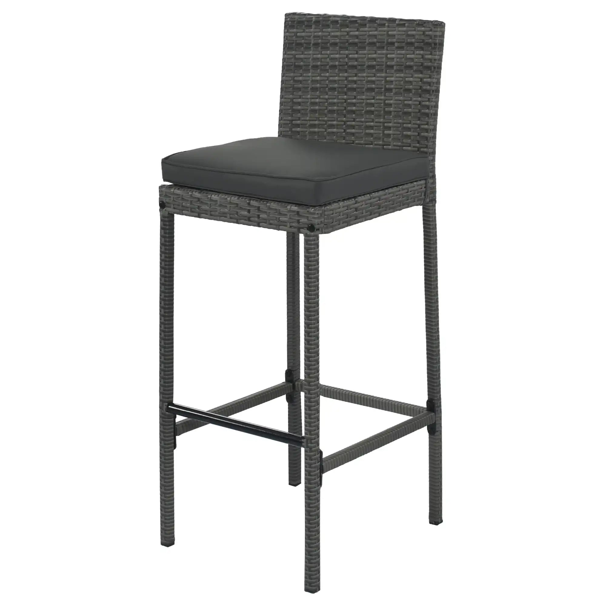 5 Piece Outdoor Wicker Bar Set with Acacia Wood Table, Brown & Gray - Best Buy Furniture