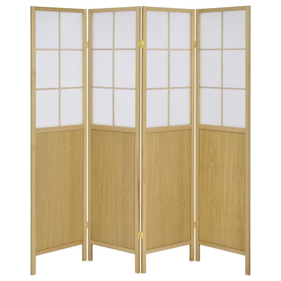 Edwards - 4-Panel Room Divider Folding Shoji Screen - Natural - Best Buy Furniture