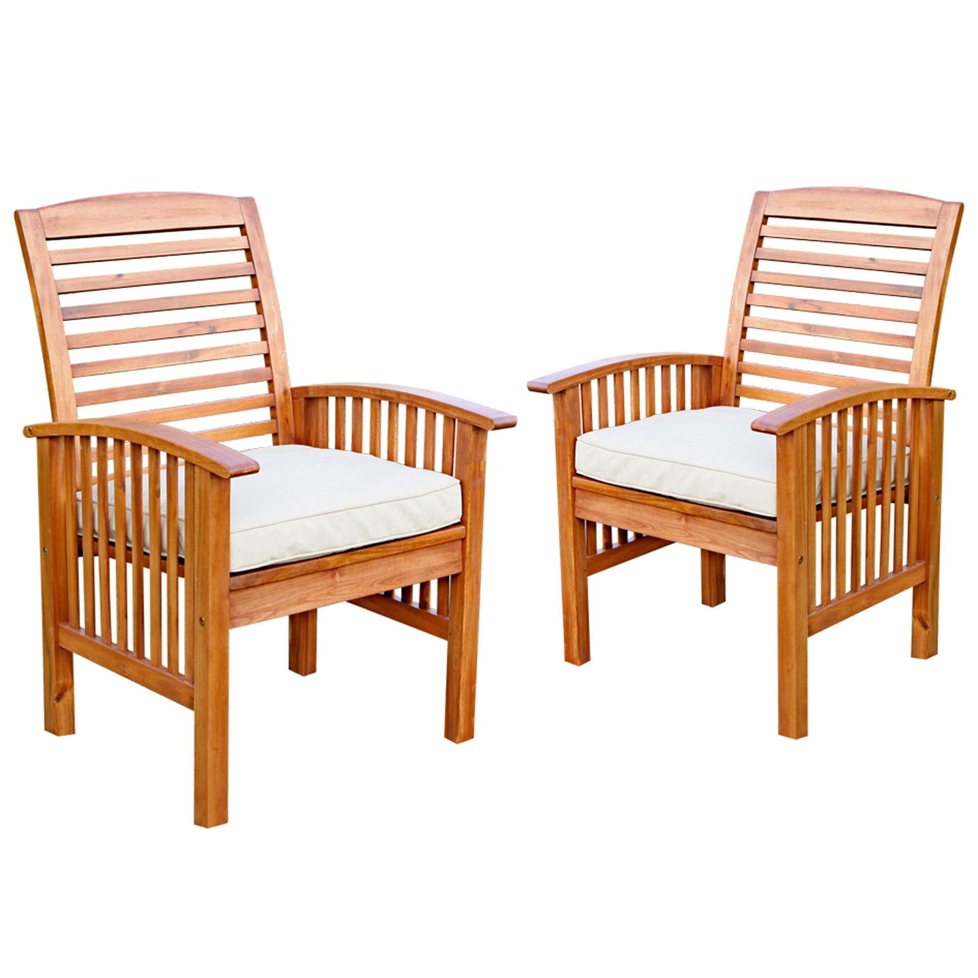 Modern 2 Piece Slat Back Patio Chairs With Cushions - Best Buy Furniture
