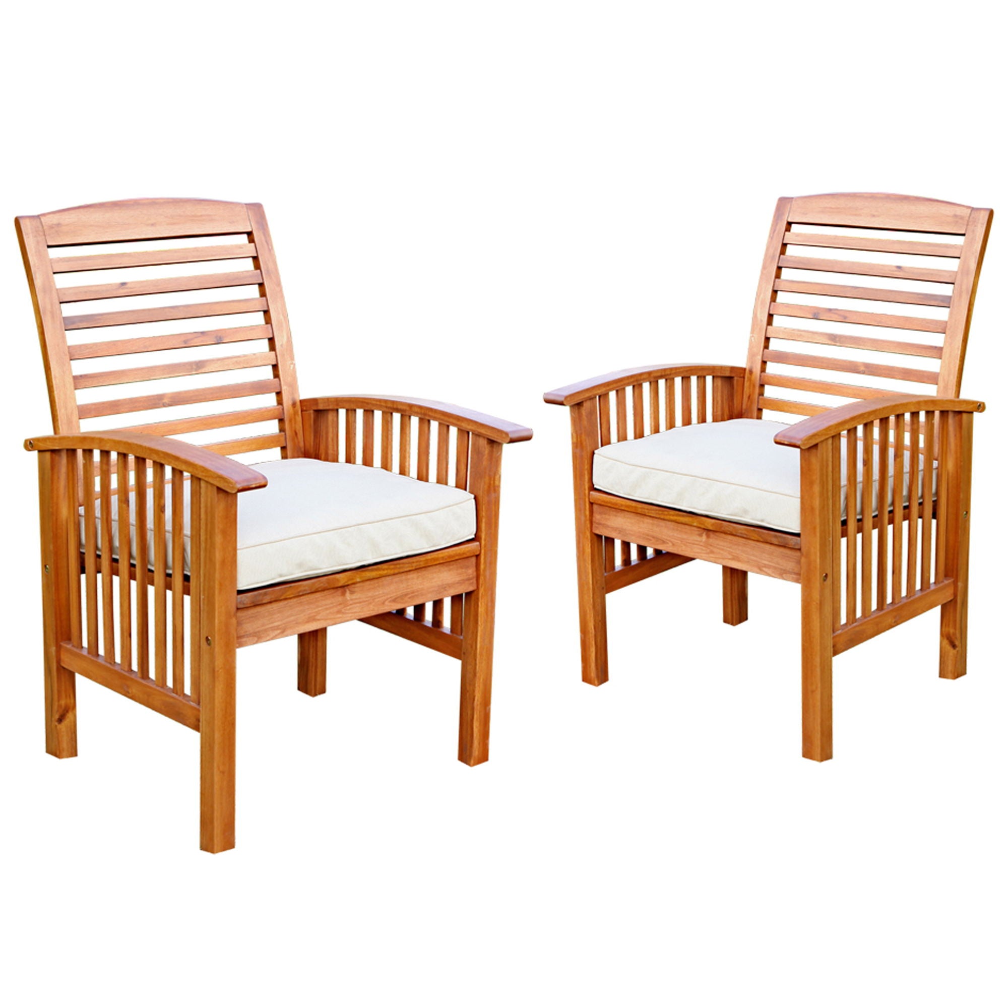 Modern 2 Piece Slat Back Patio Chairs With Cushions - Best Buy Furniture