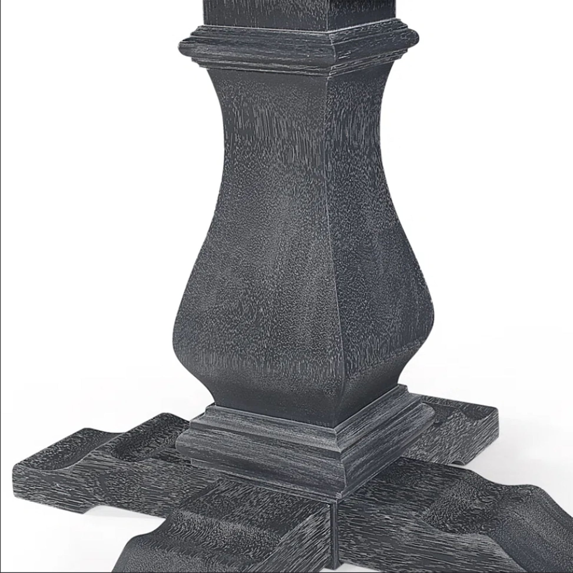 Rustic Extendable Dining Table With Pedestal Base - Gray - Best Buy Furniture