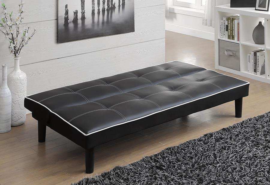 Katrina - Upholstered Tufted Convertible Sofa Bed - Black - Best Buy Furniture