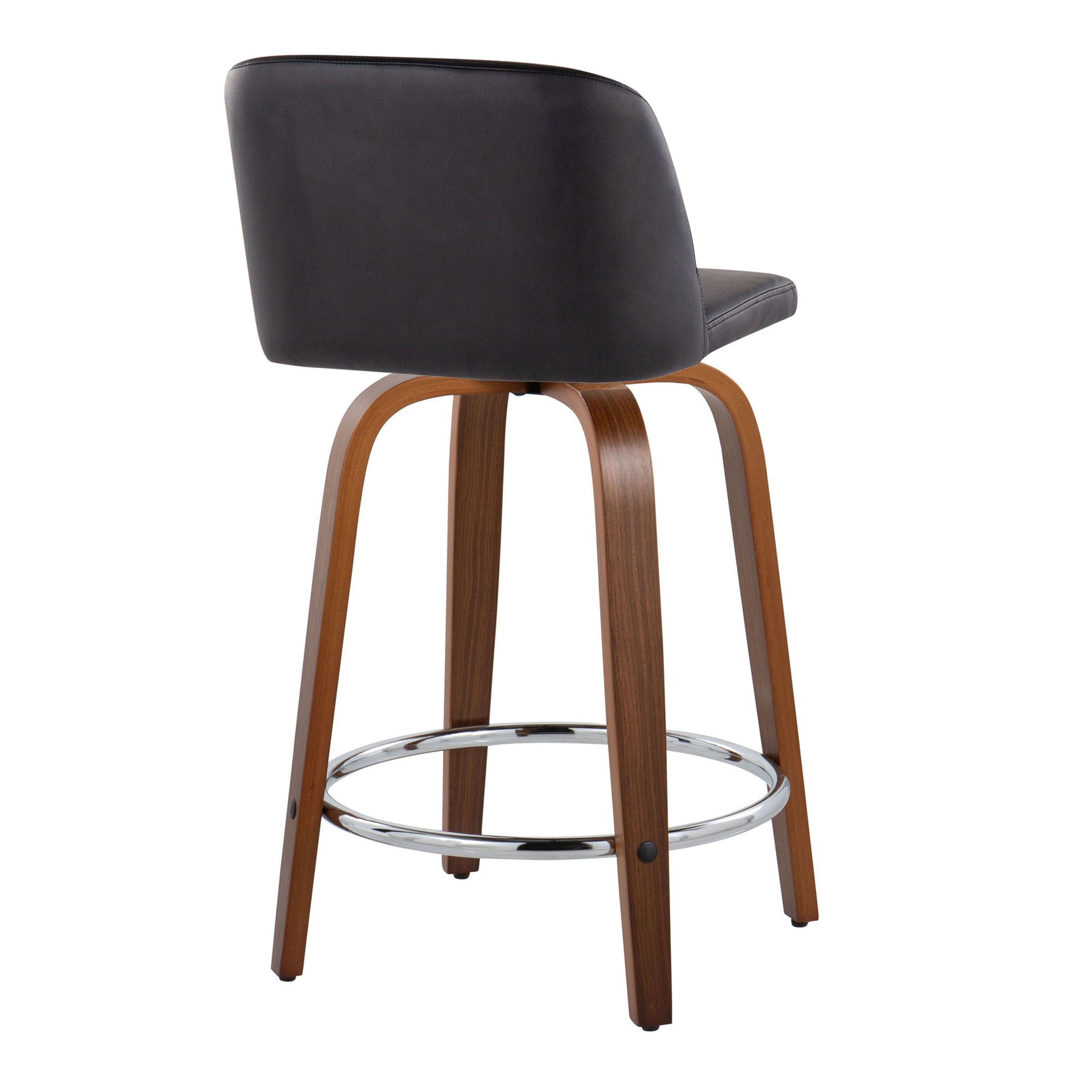 Toriano - Mid Century Modern Fixed Height Counter Stool With Swivel With Round Footrest (Set of 2) - Best Buy Furniture