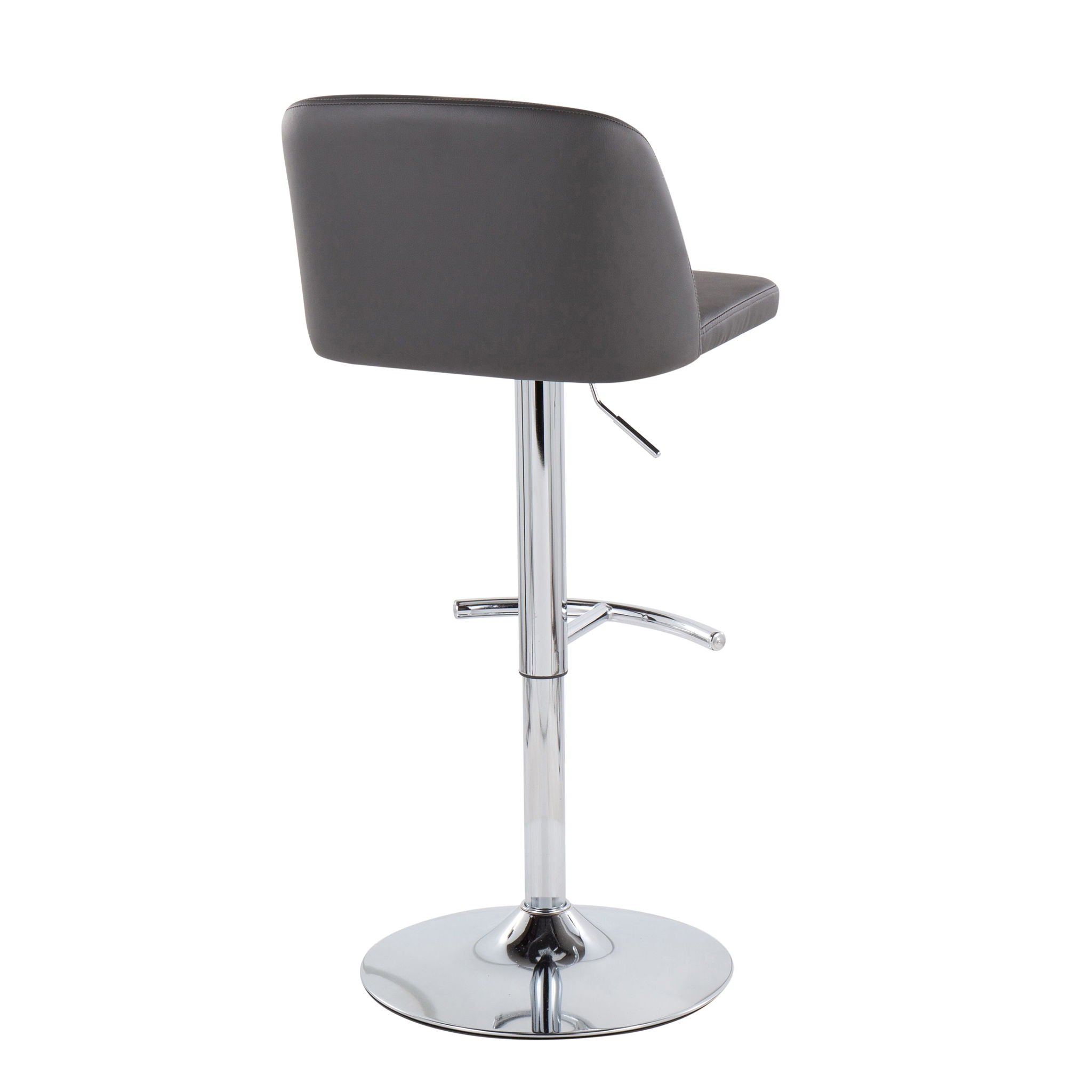 Toriano - Contemporary Adjustable Barstool With Swivel & Rounded T Footrest (Set of 2) - Best Buy Furniture