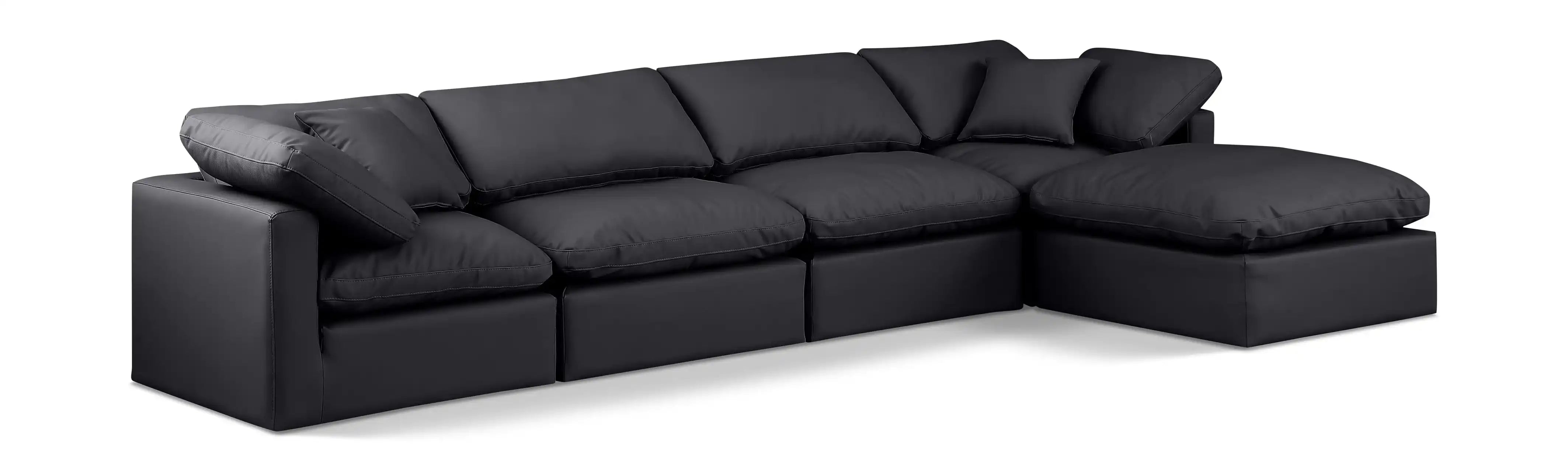 Indulge - Faux Leather 5 Piece Modular Sectional With Chaise - Best Buy Furniture