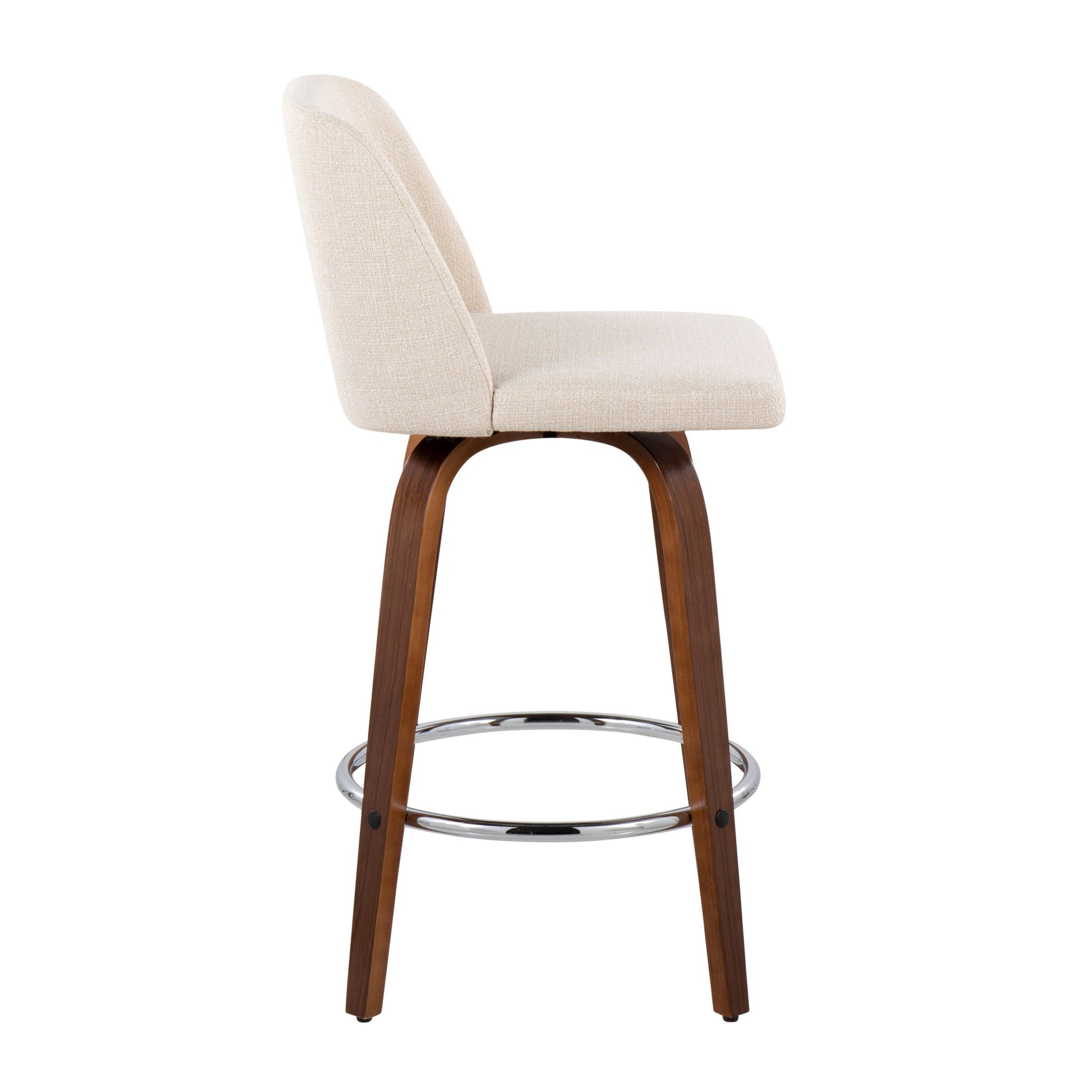 Toriano - Mid-Century Modern Fixed Height Counter Stool With Round Footrest (Set of 2) - Best Buy Furniture