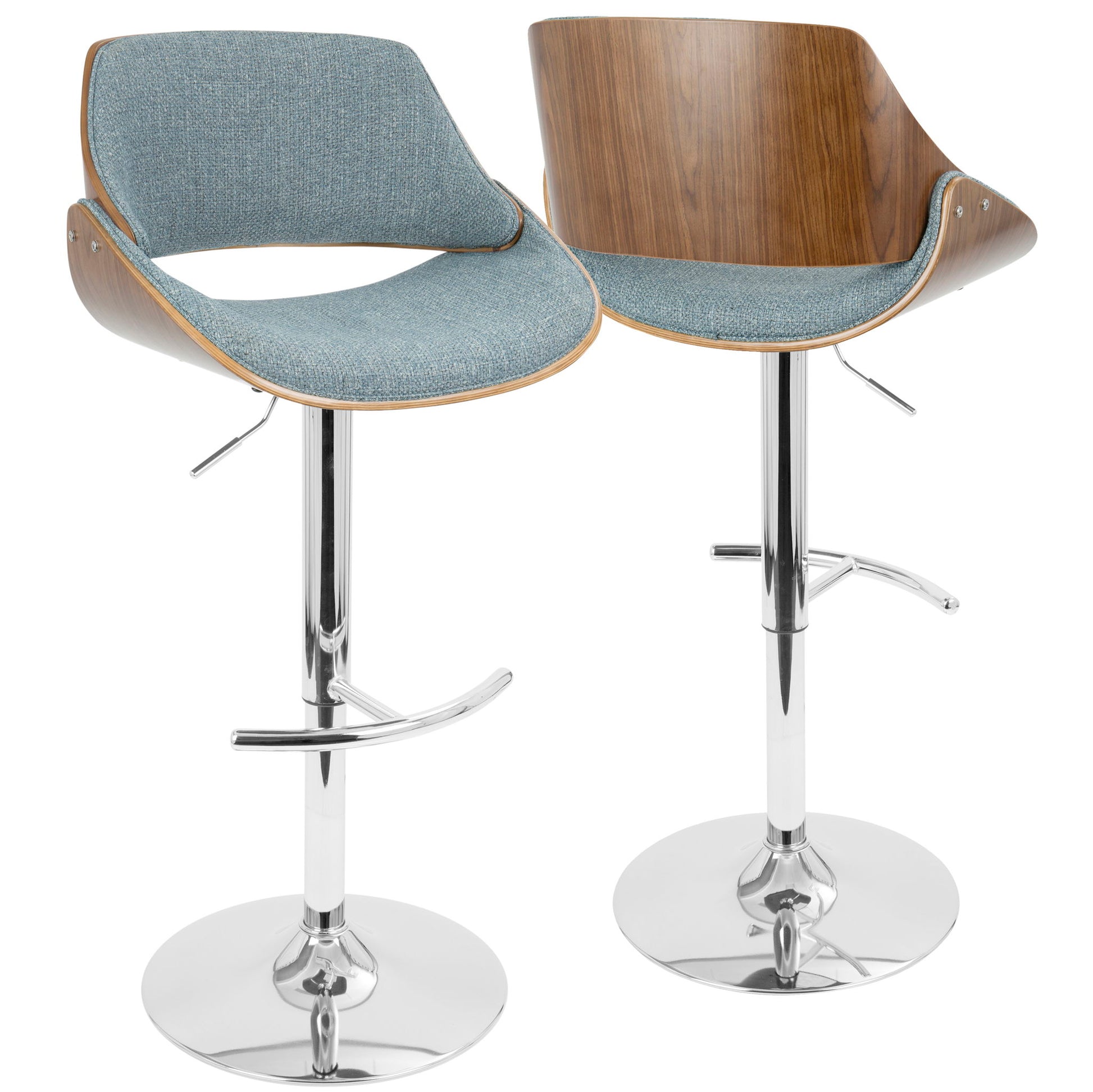 Fabrizzi - Mid Century Modern Adjustable Barstool With Swivel (Set of 2) - Best Buy Furniture