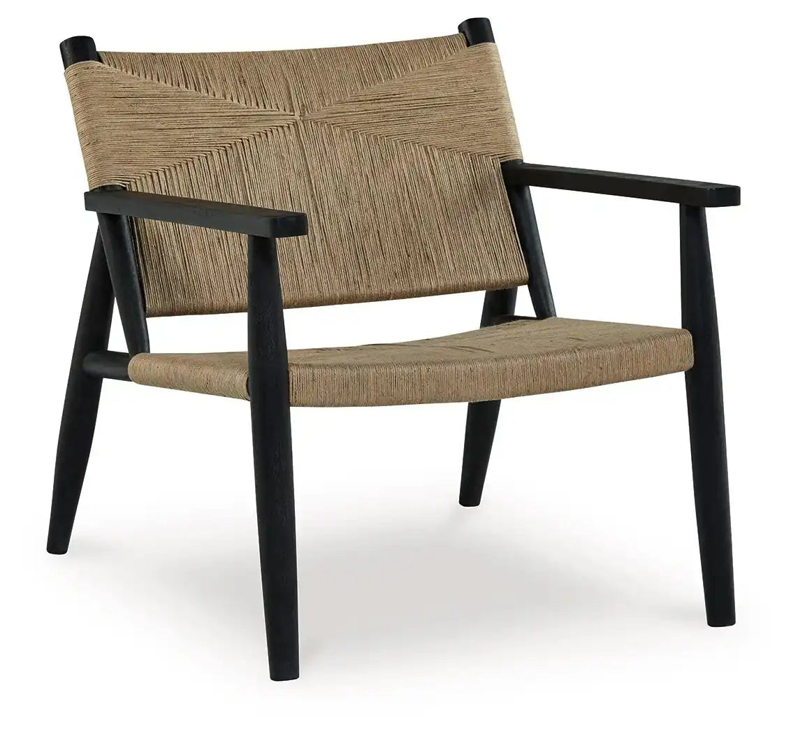 Halfmore - Accent Chair - Black / Natural - Best Buy Furniture