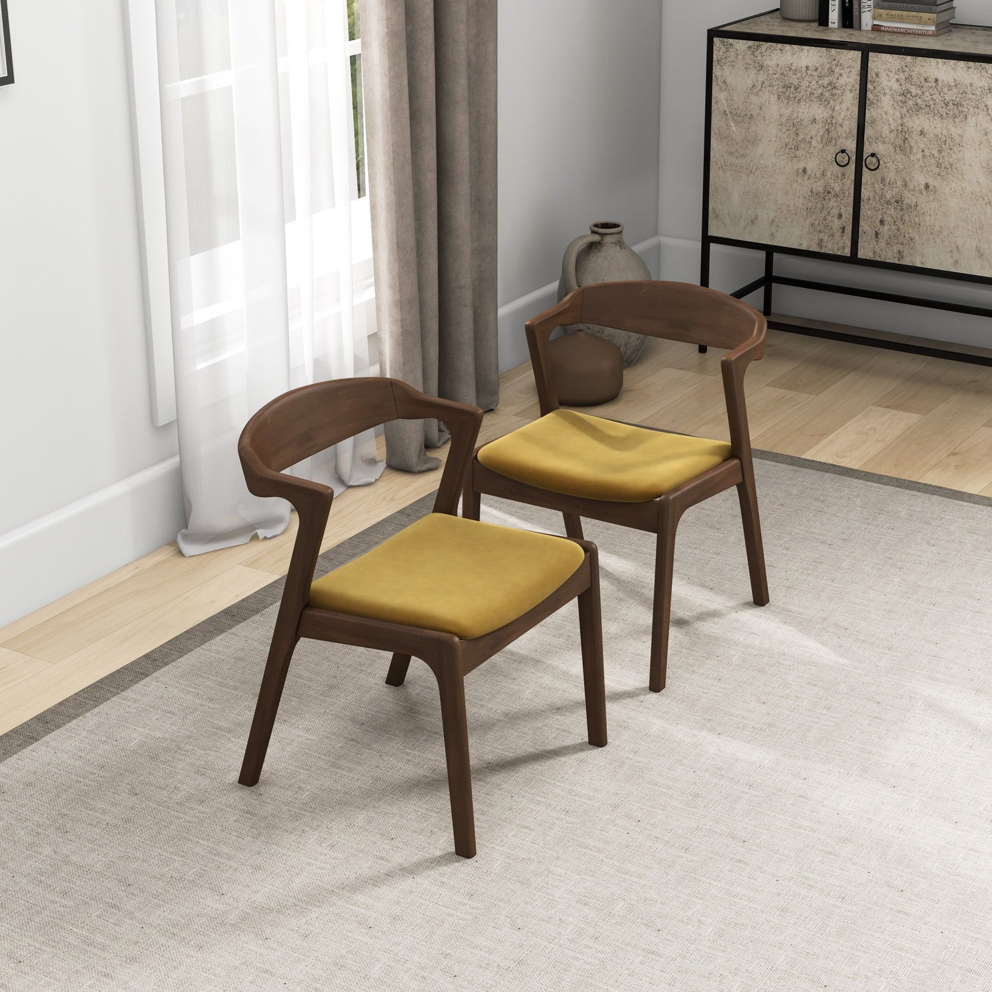 Dakota - Mid-Century Modern Velvet Dining Chair (Set of 2) - Best Buy Furniture